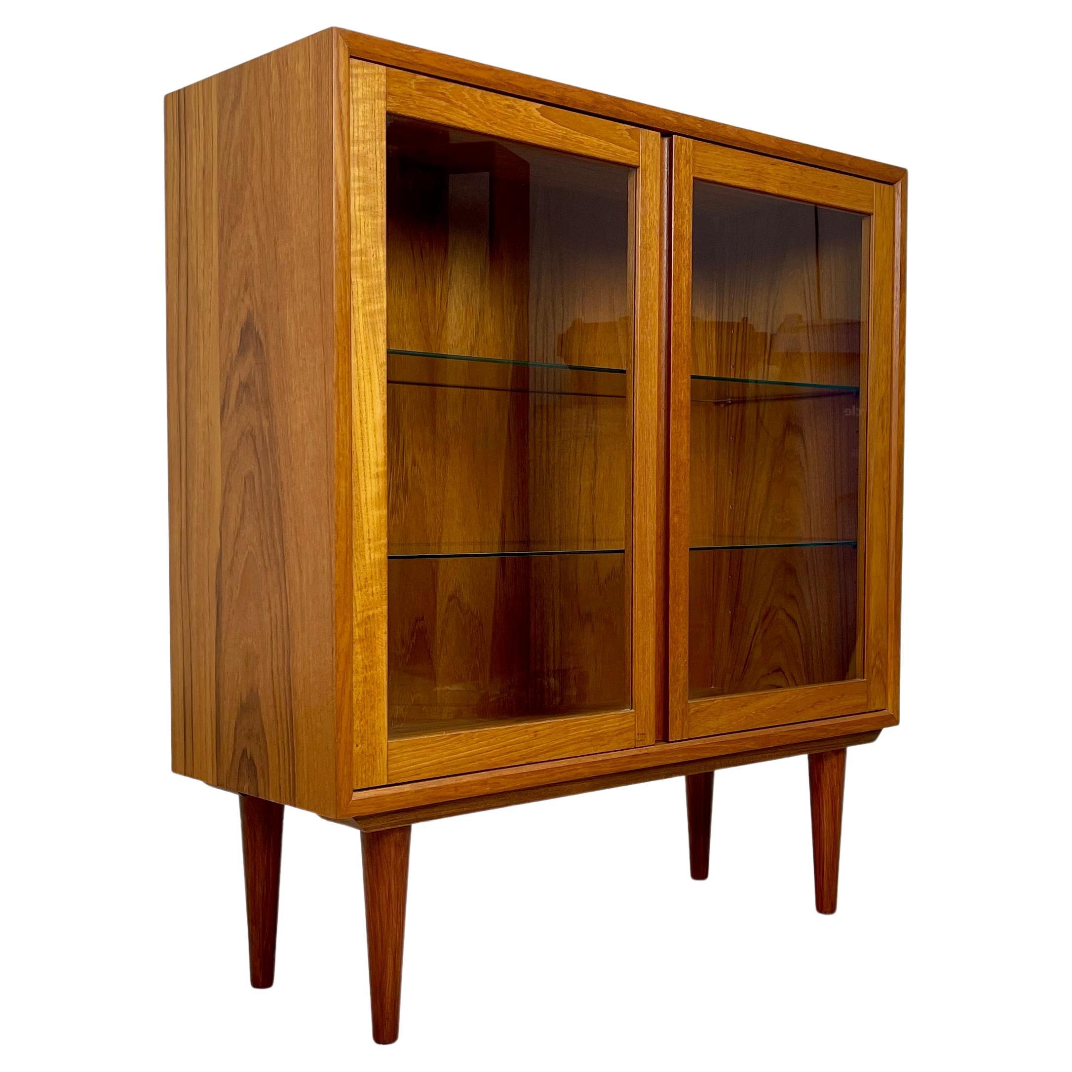 Midcentury Teak Glazed Bookcase