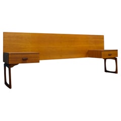 Mid-Century Teak Headboard and Bedside Tables from G Plan, 1960s