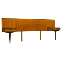 Retro Mid-Century Teak Headboard & Bedside Tables from Butilux, 1960s