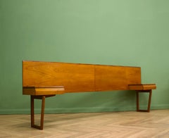 Mid-Century Teak Headboard & Bedside Tables from White &, 1960s