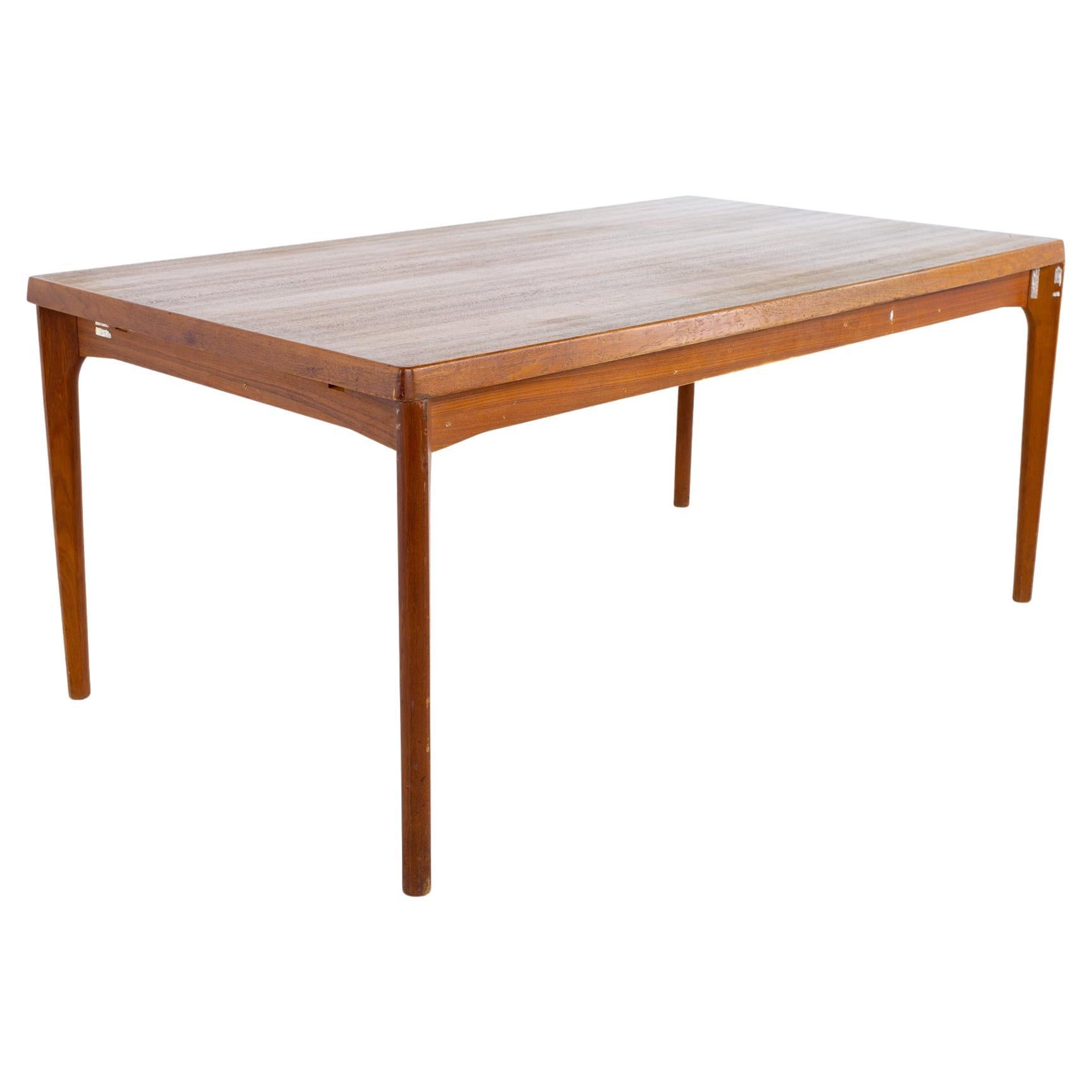 Swedish MidCentury Teak Pedestal Square Dining Table at 1stDibs