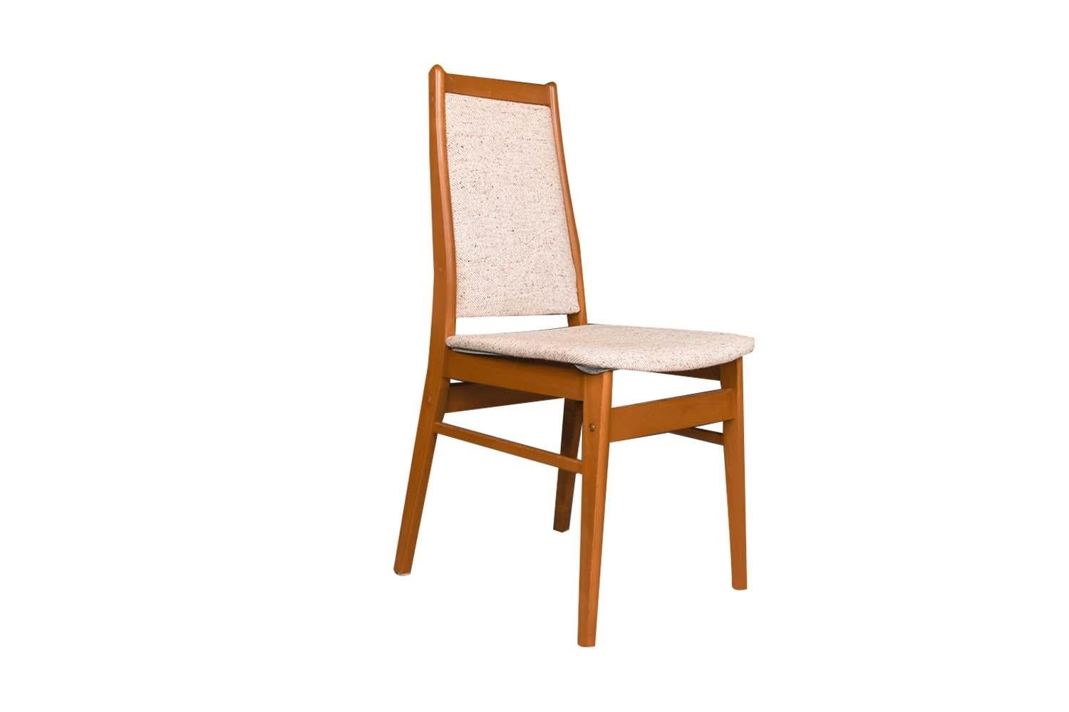 Mid-Century Teak High Back Dining Side Chairs For Sale 3