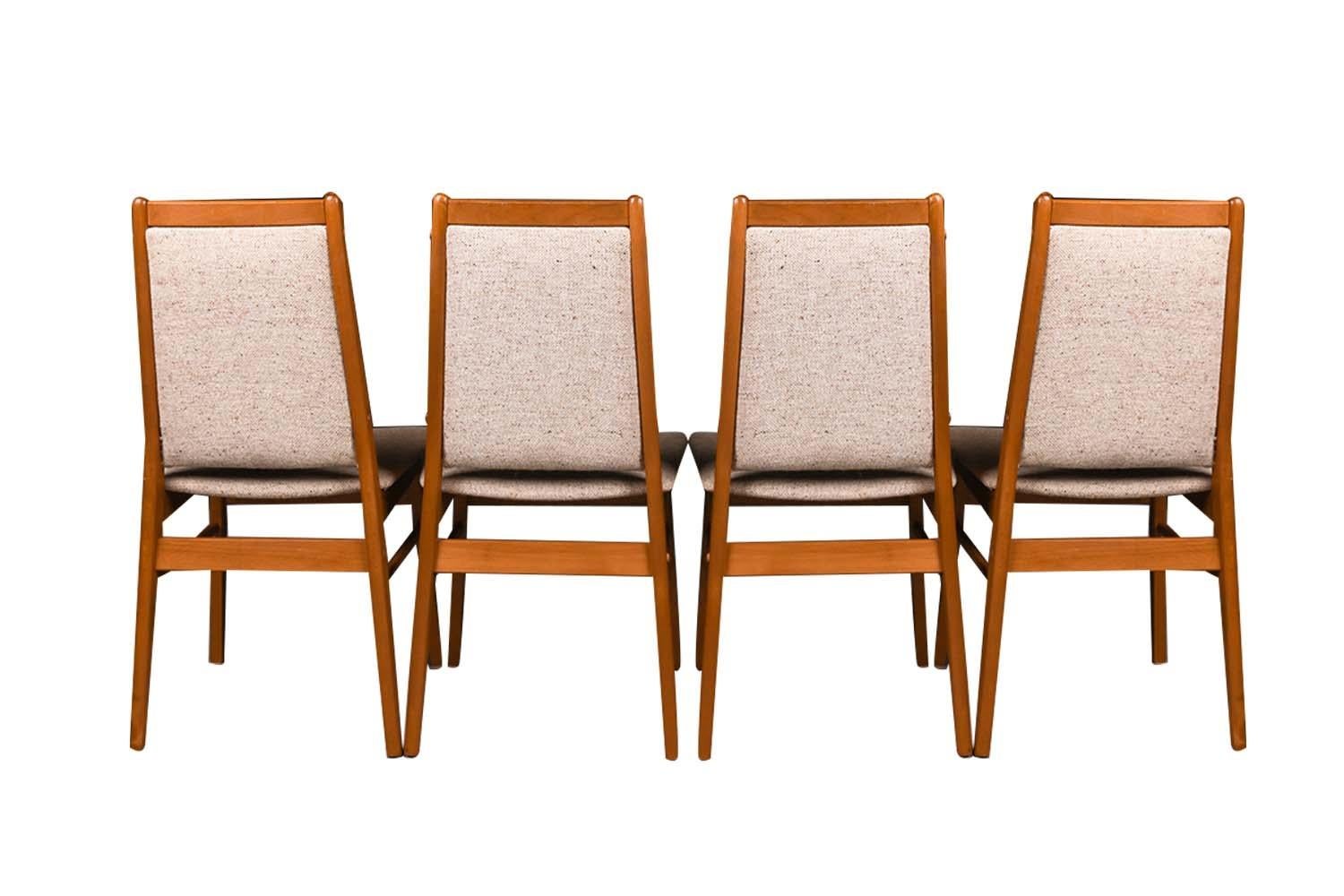 Mid-Century Modern Mid-Century Teak High Back Dining Side Chairs For Sale