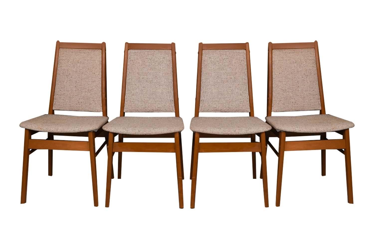 Mid-Century Teak High Back Dining Side Chairs For Sale 1