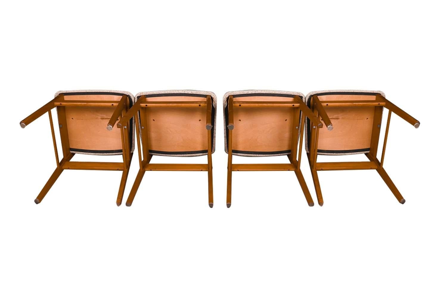 Mid-Century Teak High Back Dining Side Chairs For Sale 2