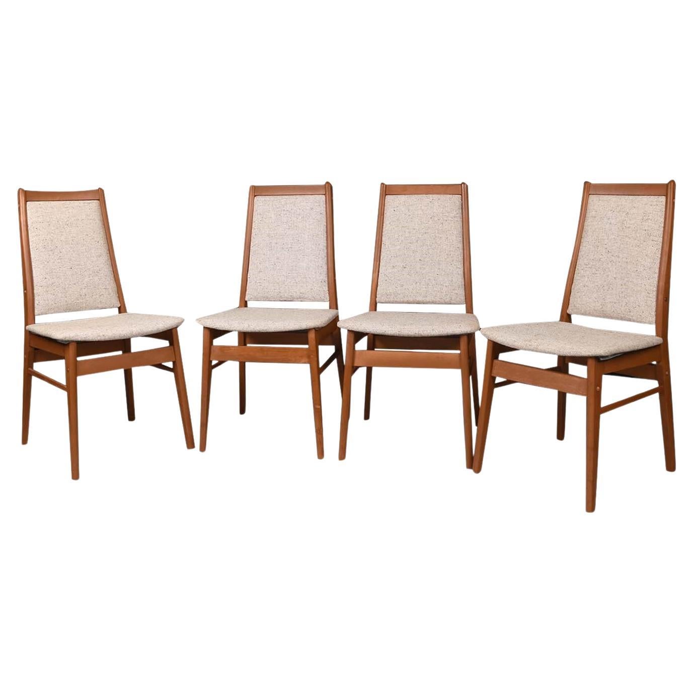 Mid-Century Teak High Back Dining Side Chairs