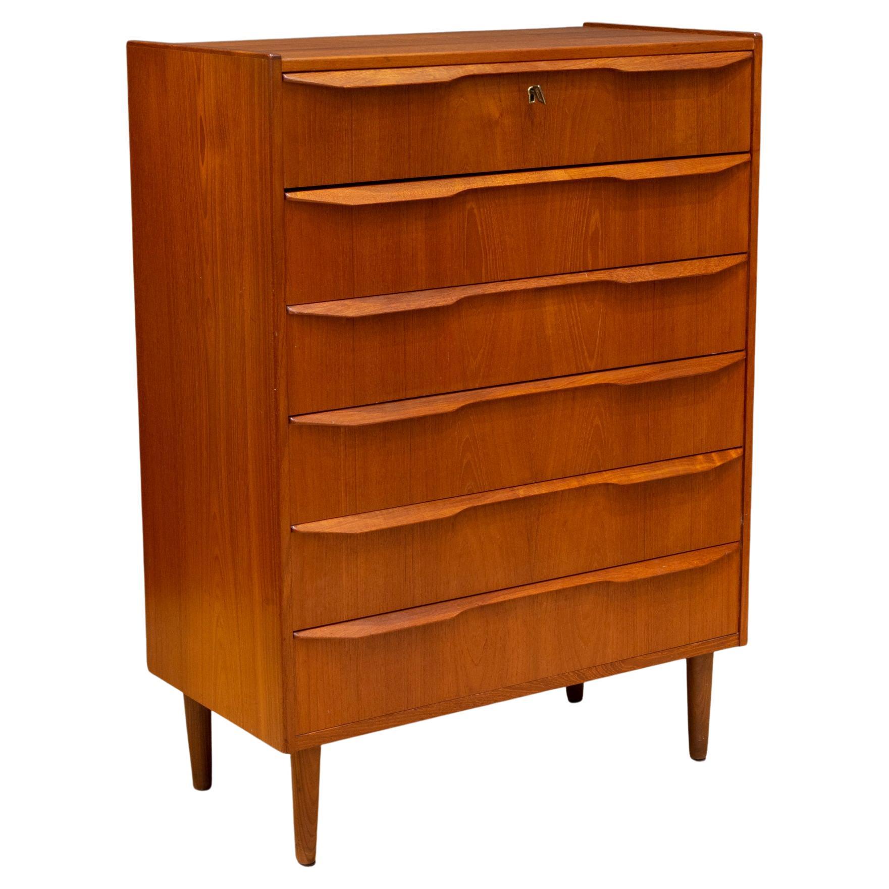 Mid-century Teak High Boy Dresser by Gunnar Nielsen Tibergaard, Denmark c.1960