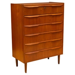 Vintage Mid-century Teak High Boy Dresser by Gunnar Nielsen Tibergaard, Denmark c.1960