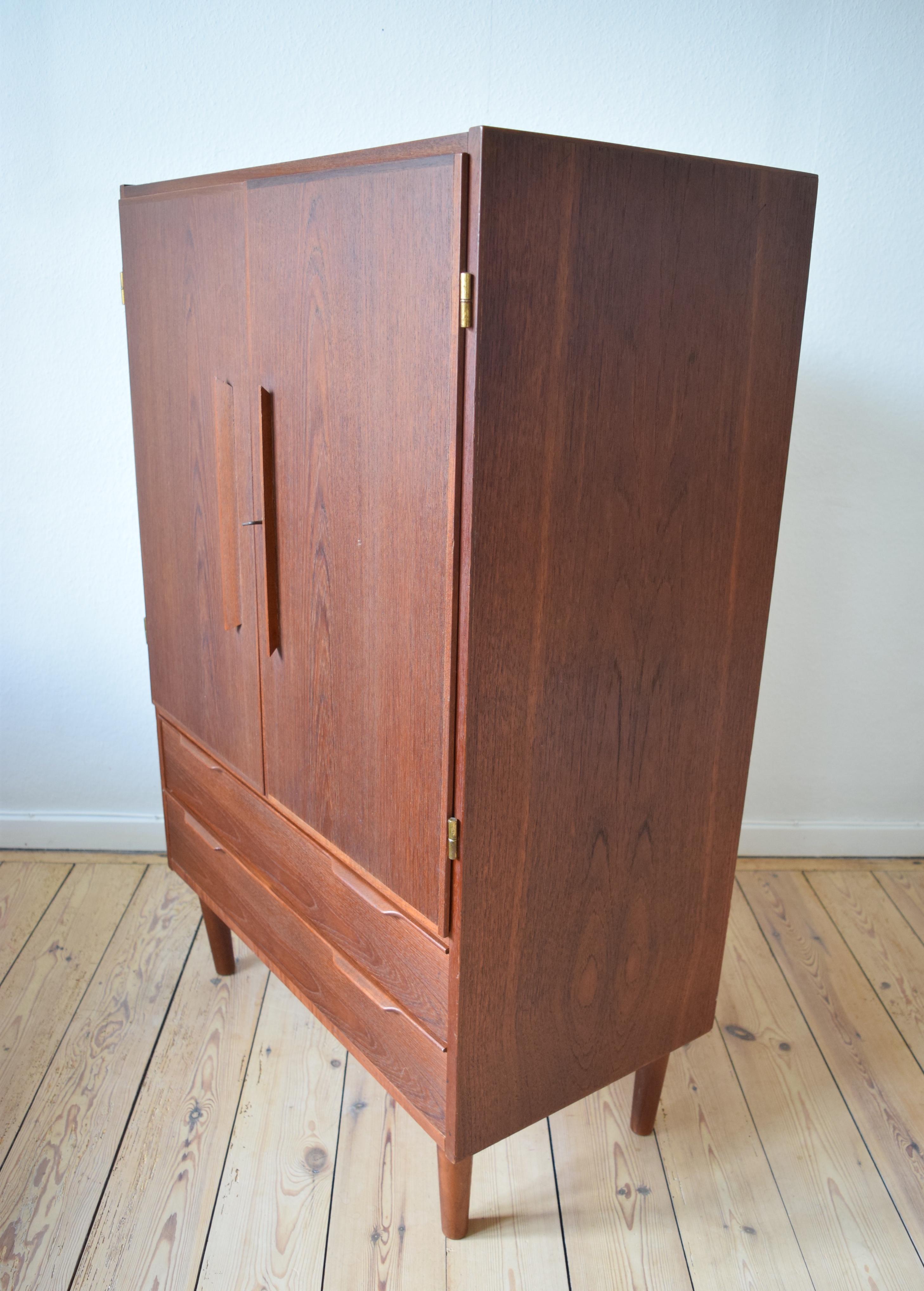 Danish Midcentury Teak High Sideboard, Denmark, 1960s