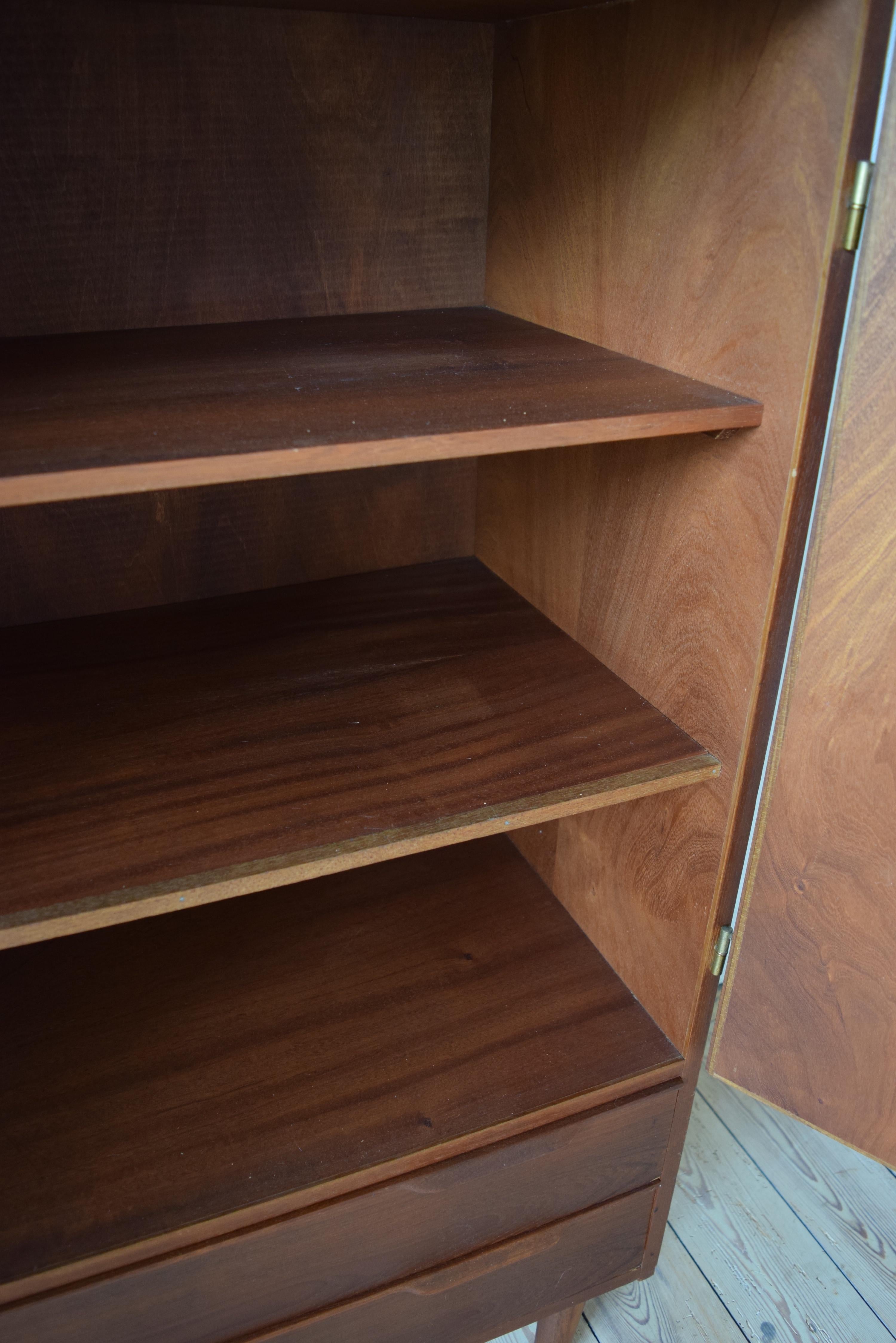 Midcentury Teak High Sideboard, Denmark, 1960s 2