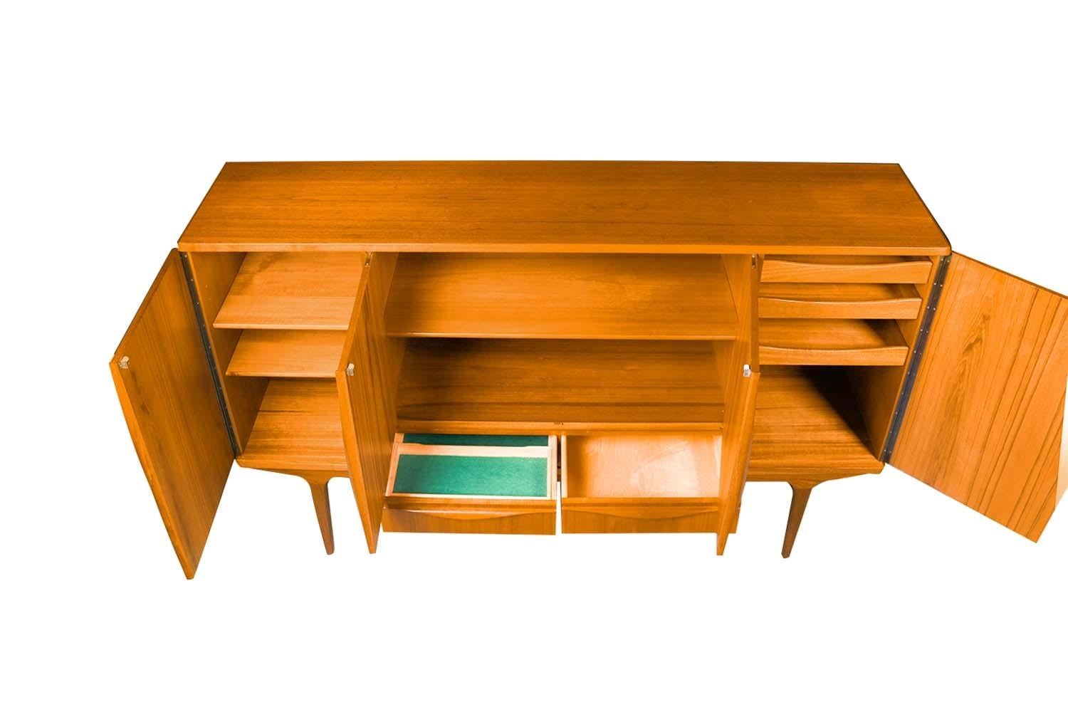 Mid-Century Modern Mid Century Teak Highboard Sideboard Credenza Lyby Mobler For Sale