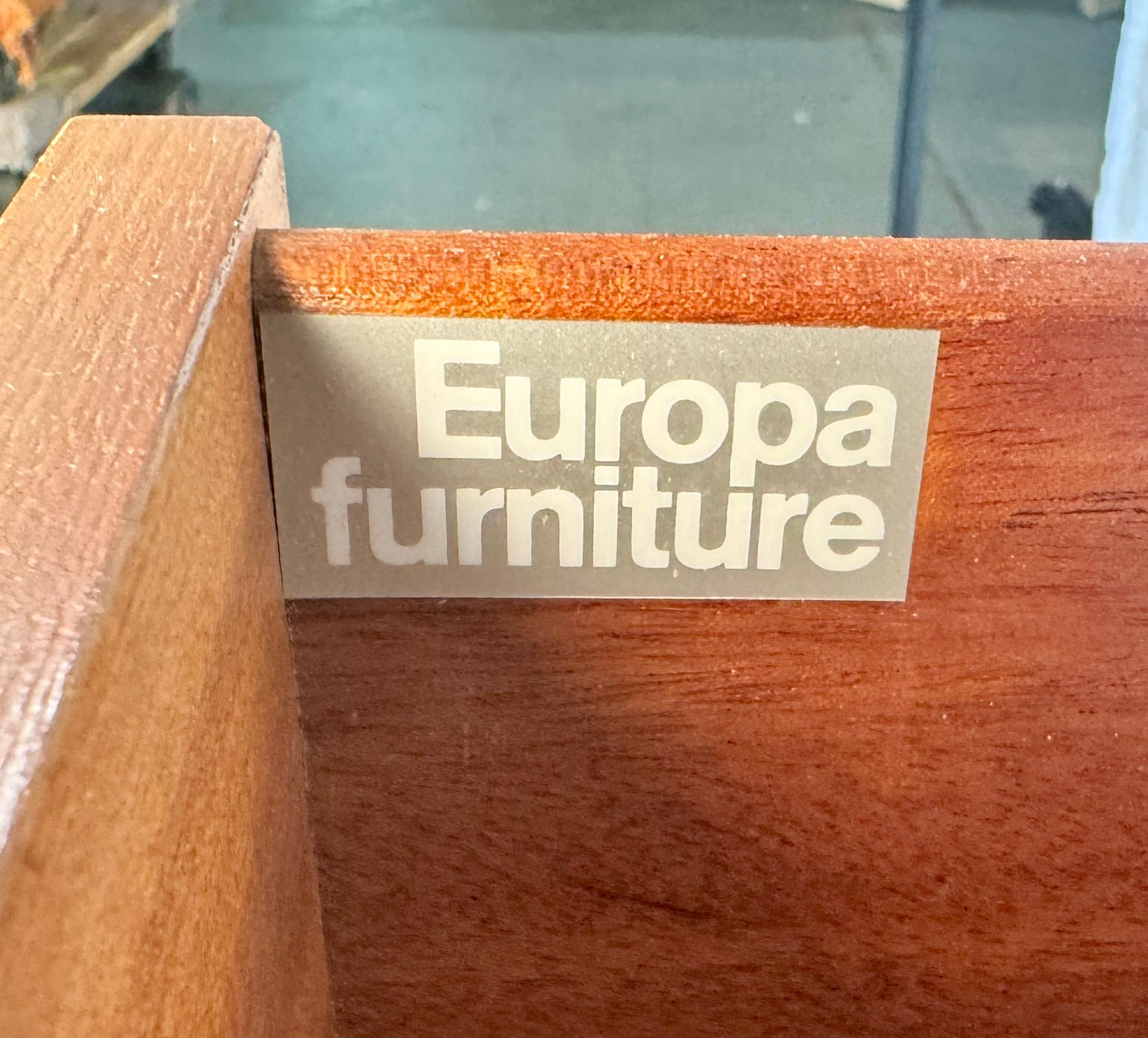 Mid-Century Teak Highboy Dresser Made by Europa For Sale 2