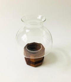 Mid Century Teak Hurricane Candle Holder by Selandia Designs