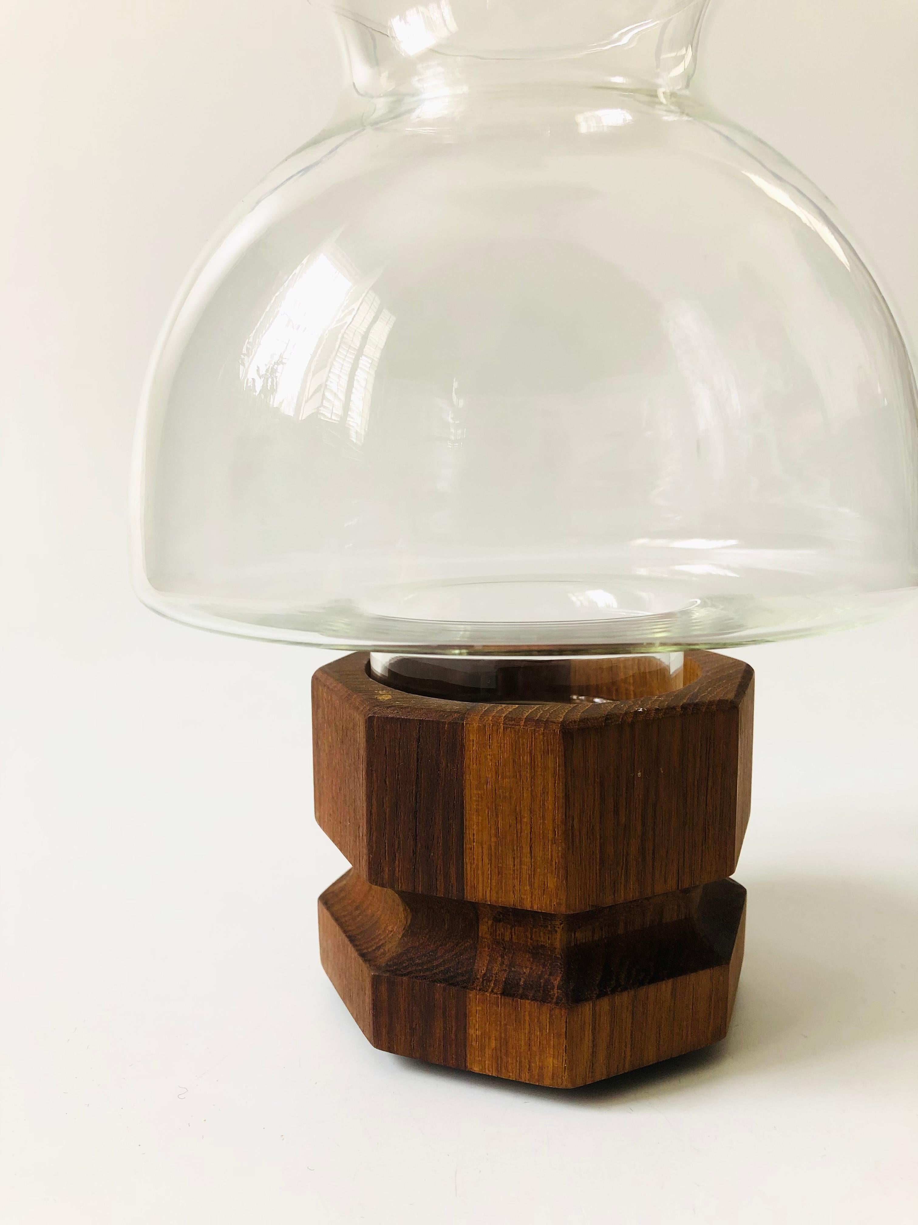 Mid-Century Modern Mid Century Teak Hurricane Candle Holder by Selandia Designs