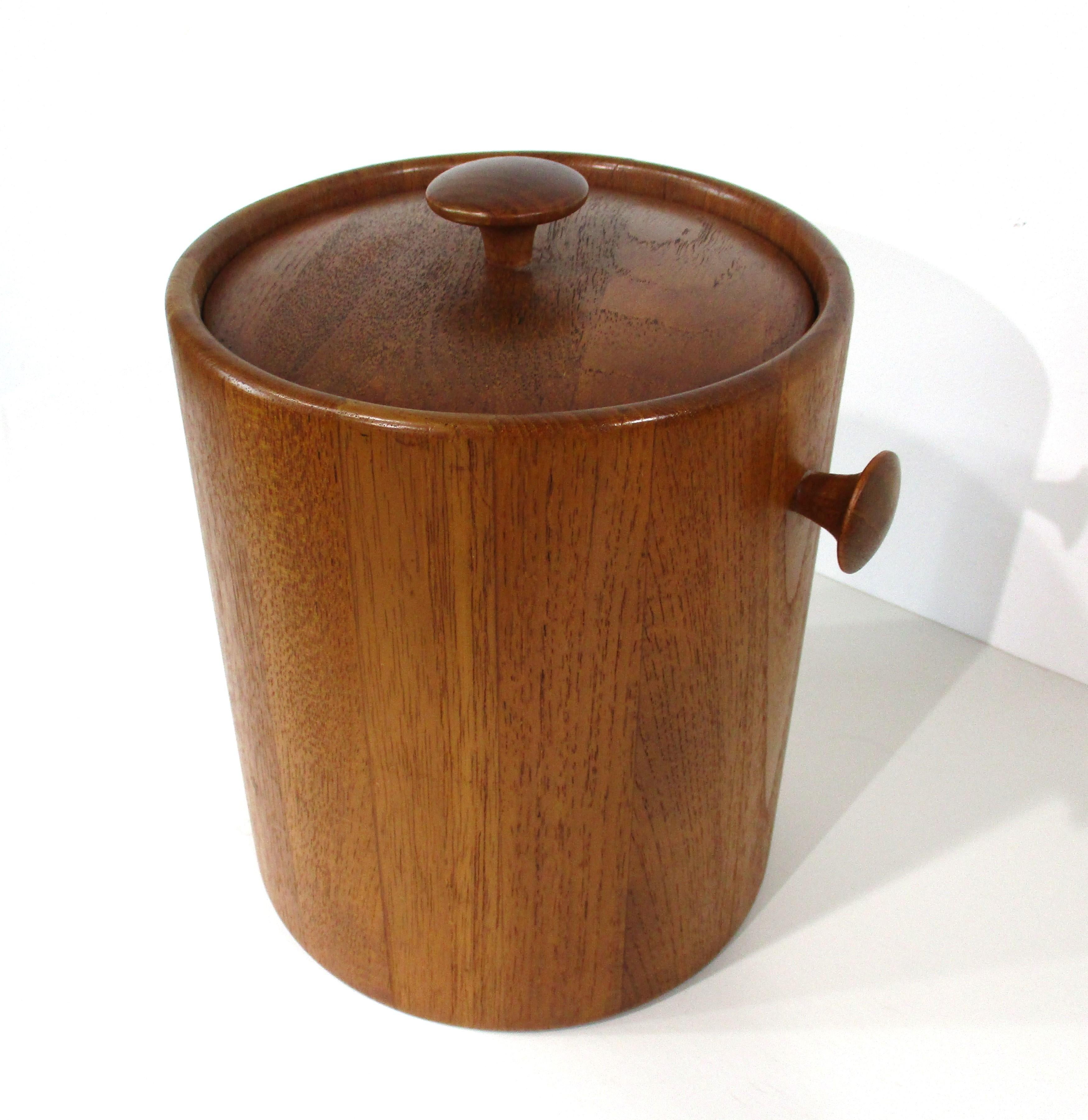 Mid-Century Modern Mid Century Teak Ice Bucket in the style of Dansk Denmark For Sale