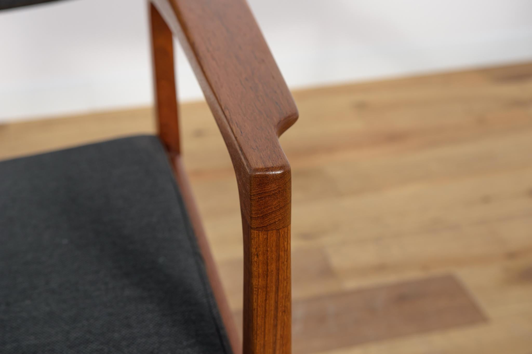 Poltrona di metà secolo in teak e pelle di Erik Buck per Ørum Møbelfabrik, Danimarca in vendita 2