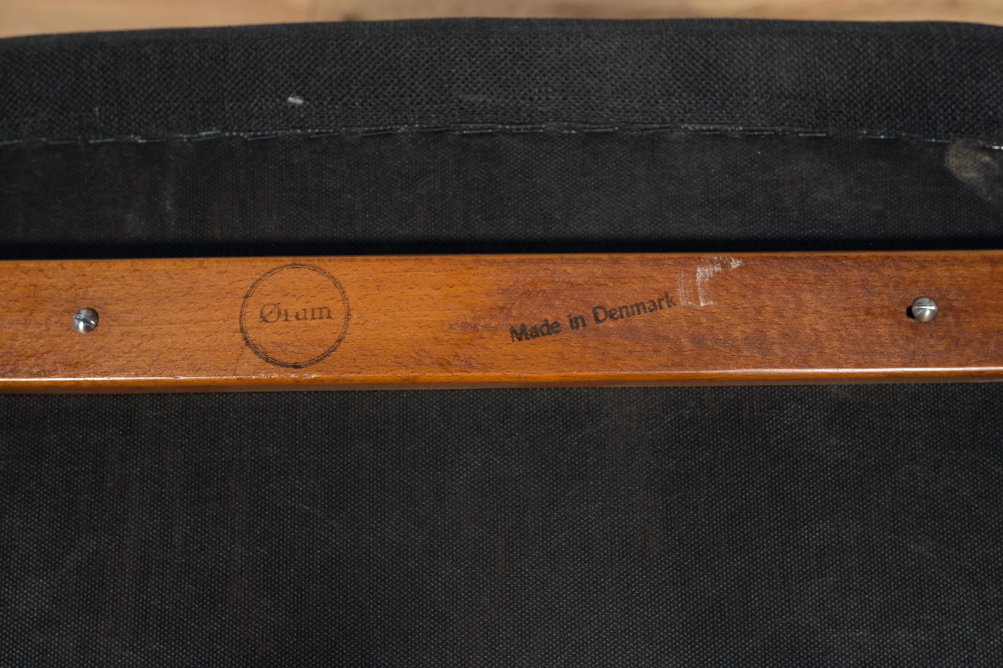 Poltrona di metà secolo in teak e pelle di Erik Buck per Ørum Møbelfabrik, Danimarca in vendita 12
