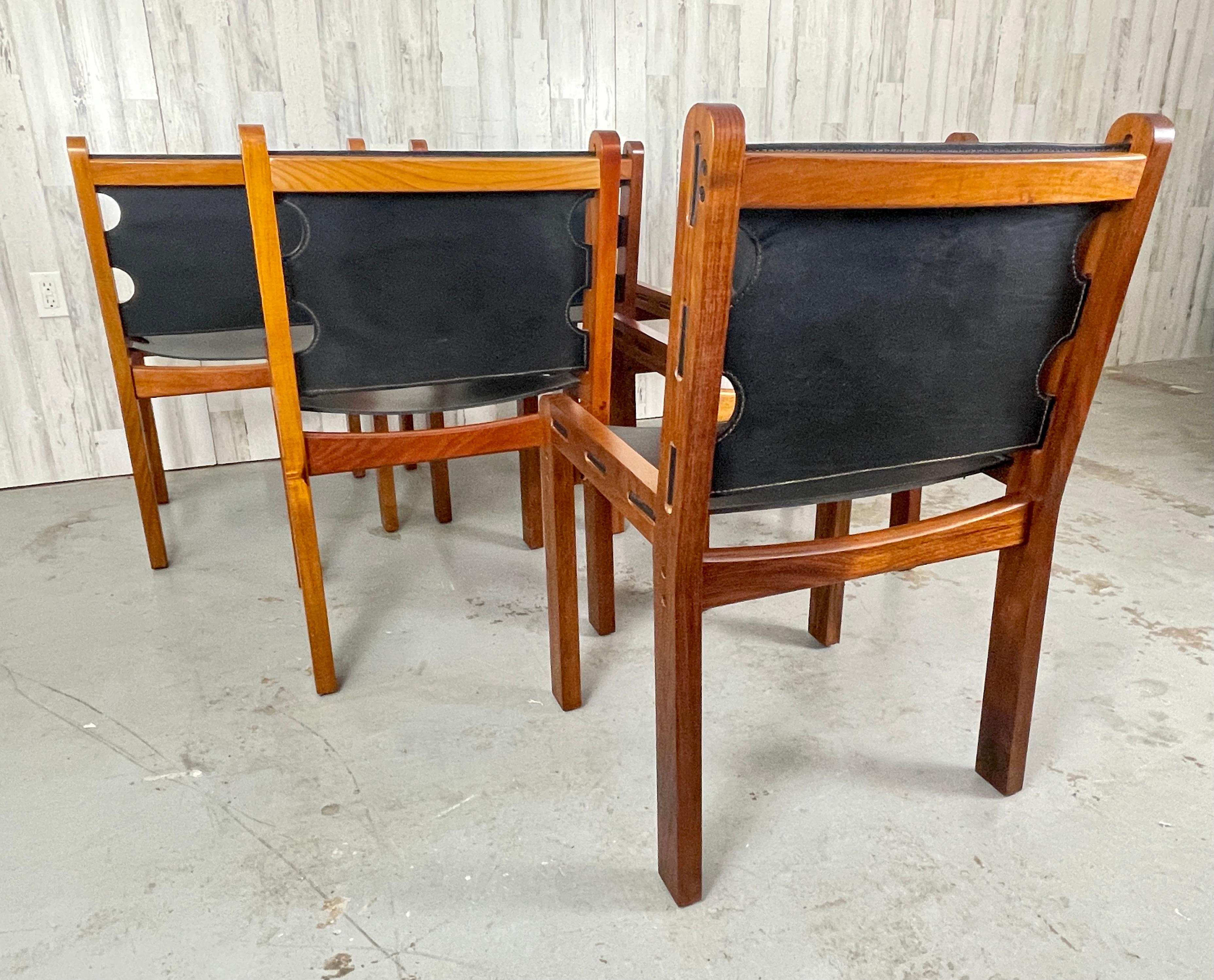 Mid-Century Teak & Leather Dining Chairs 6