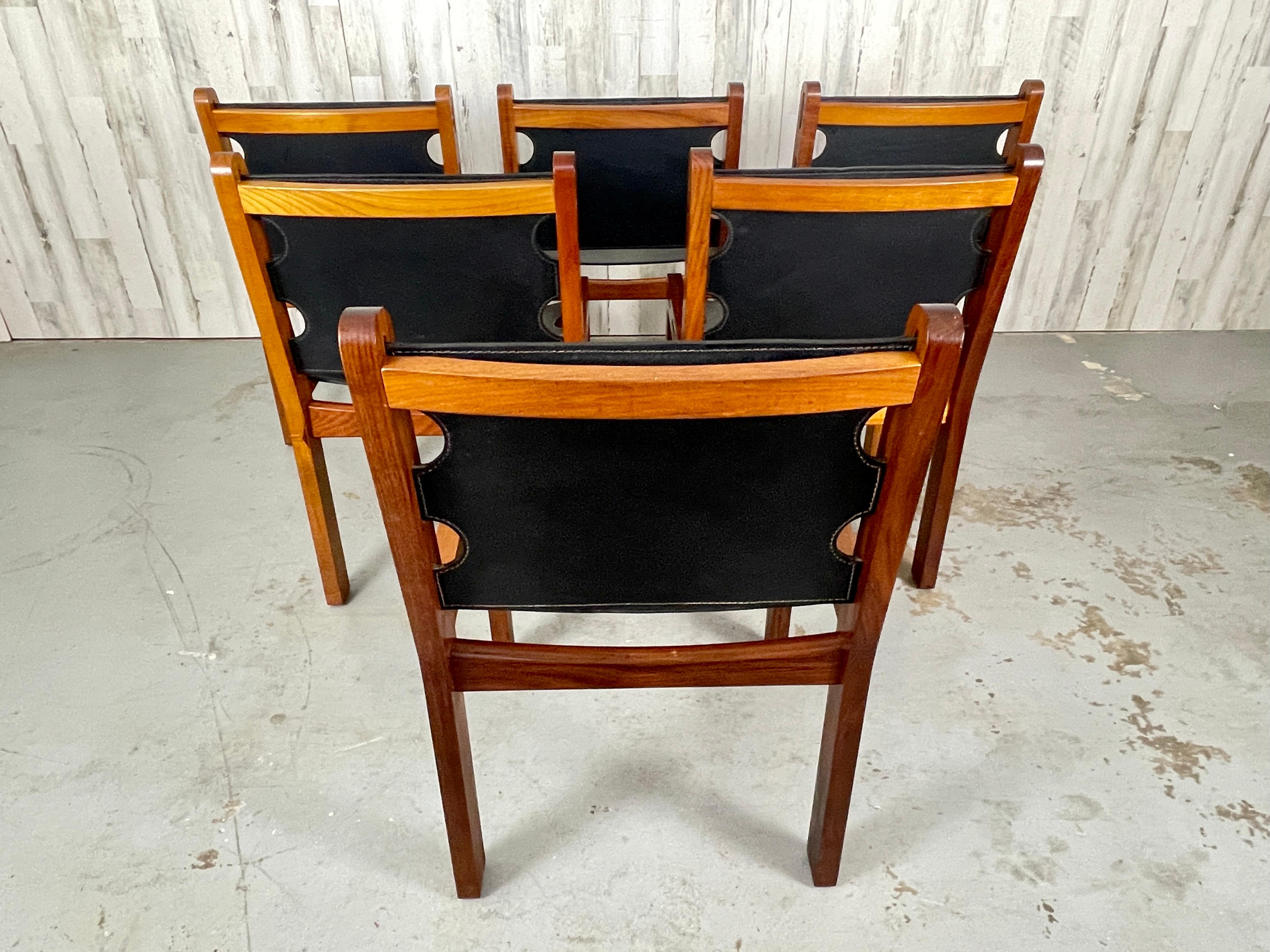Mid-Century Teak & Leather Dining Chairs 7