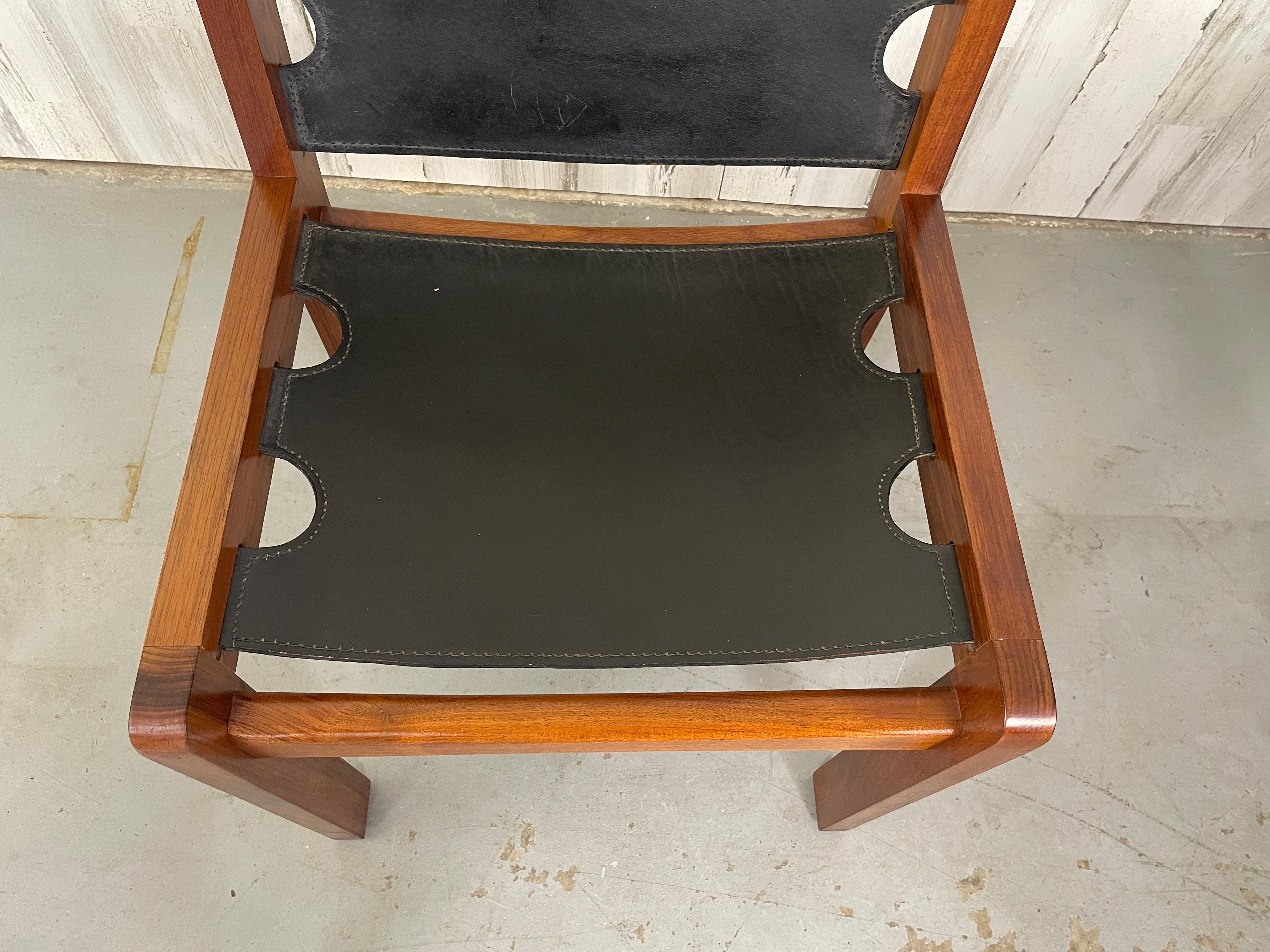 Mid-Century Teak & Leather Dining Chairs 9