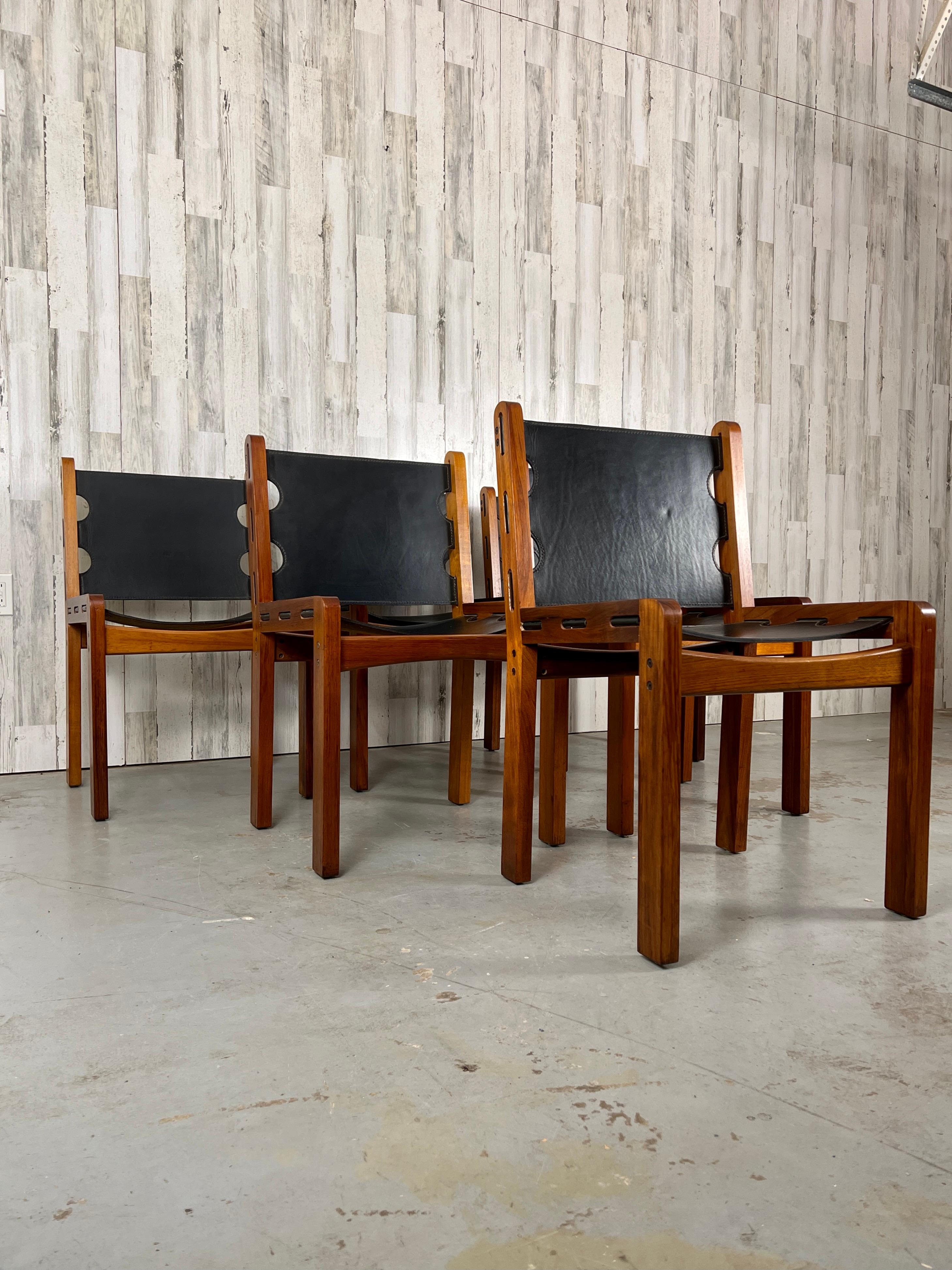 Australian Mid-Century Teak & Leather Dining Chairs