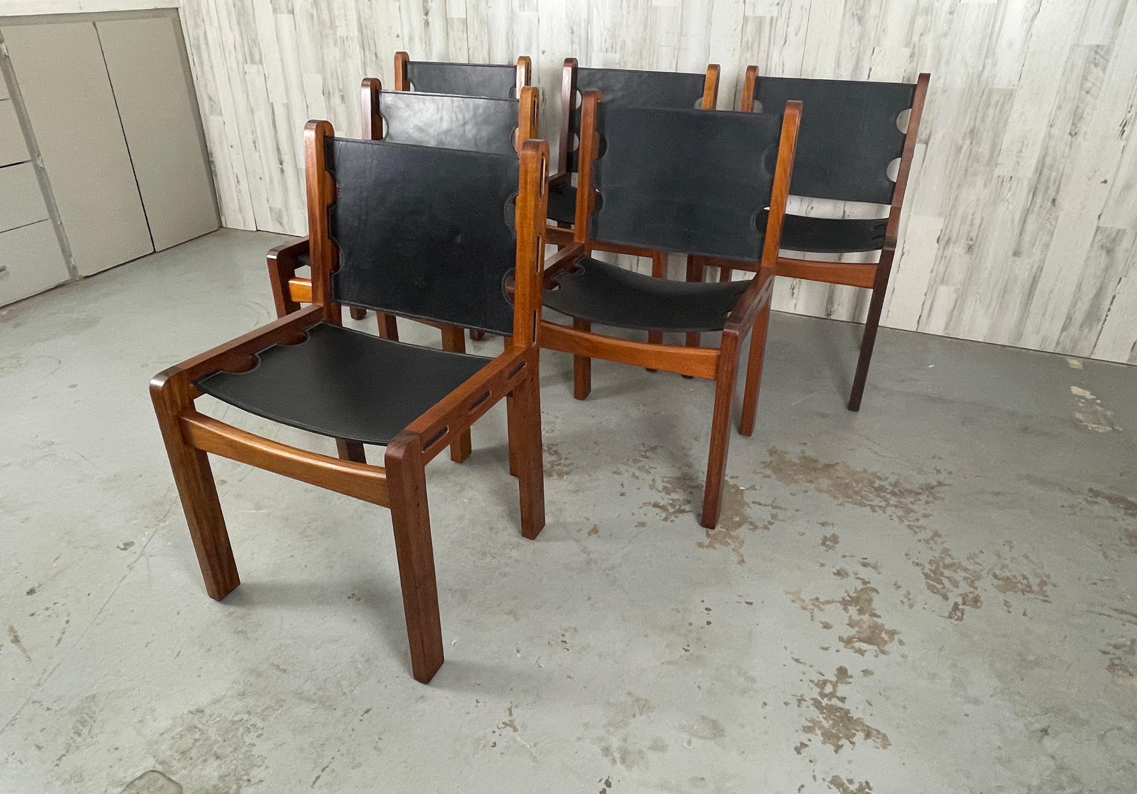 Mid-Century Teak & Leather Dining Chairs 2