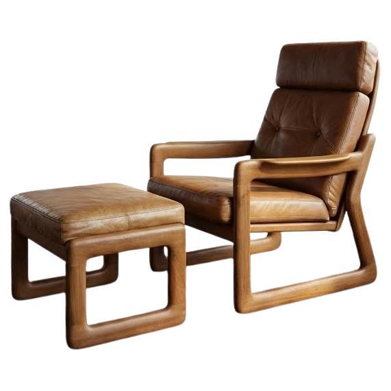 Mid century teak lounge sessel 
fußbank von Comfort im Angebot