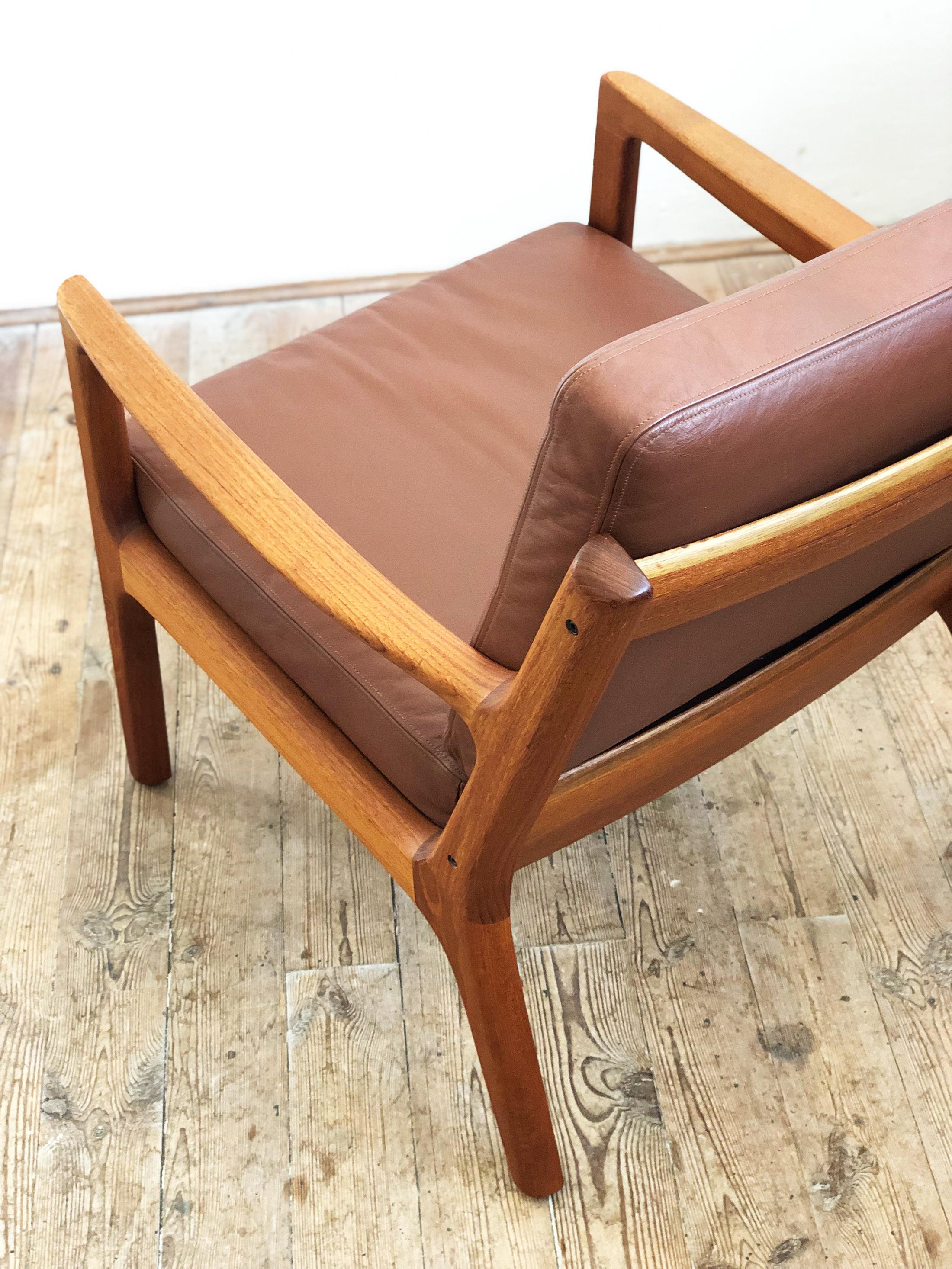 20th Century Midcentury Teak Lounge Chair, Senator Series, Ole Wanscher for France and Son For Sale
