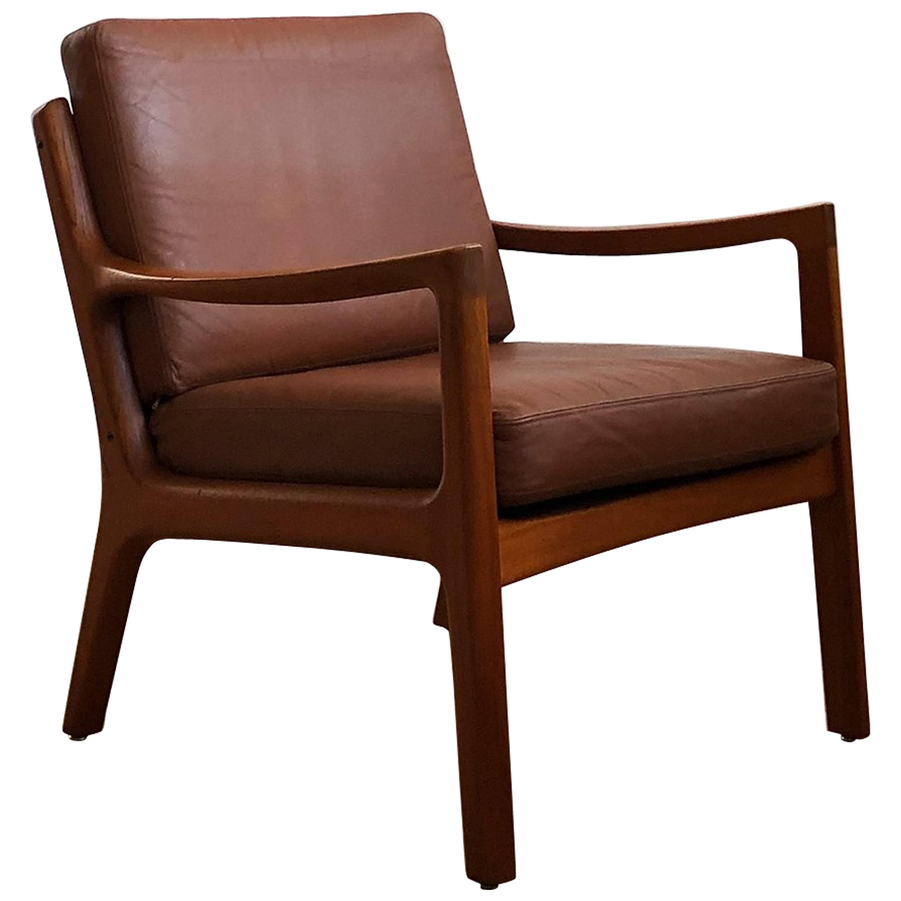 Midcentury Teak Lounge Chair, Senator Series, Ole Wanscher for France and Son For Sale