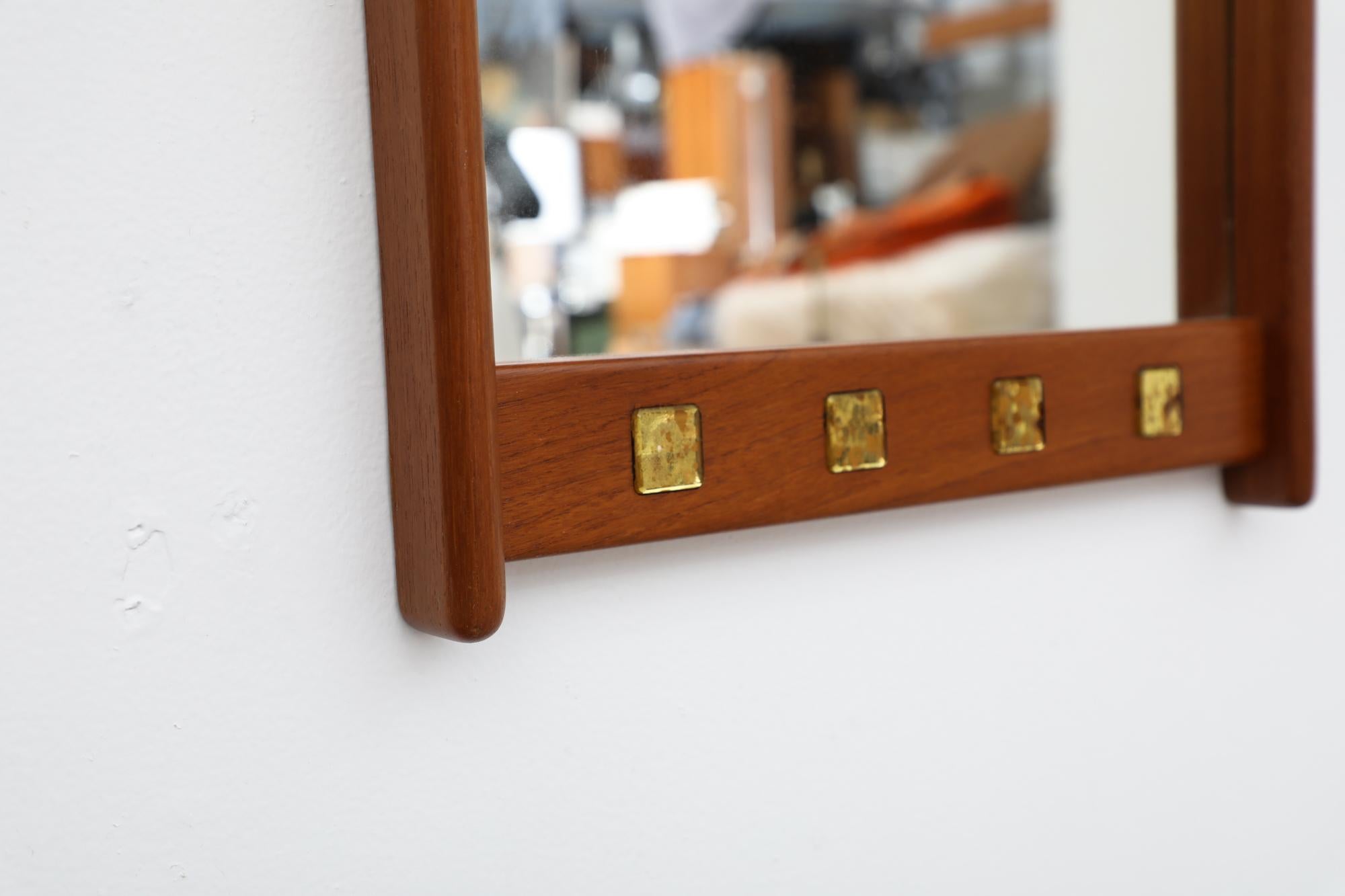Mid-Century Solid Teak Mirror with Glass by Fröseke AB Nybrofabriken, Sweden For Sale 5