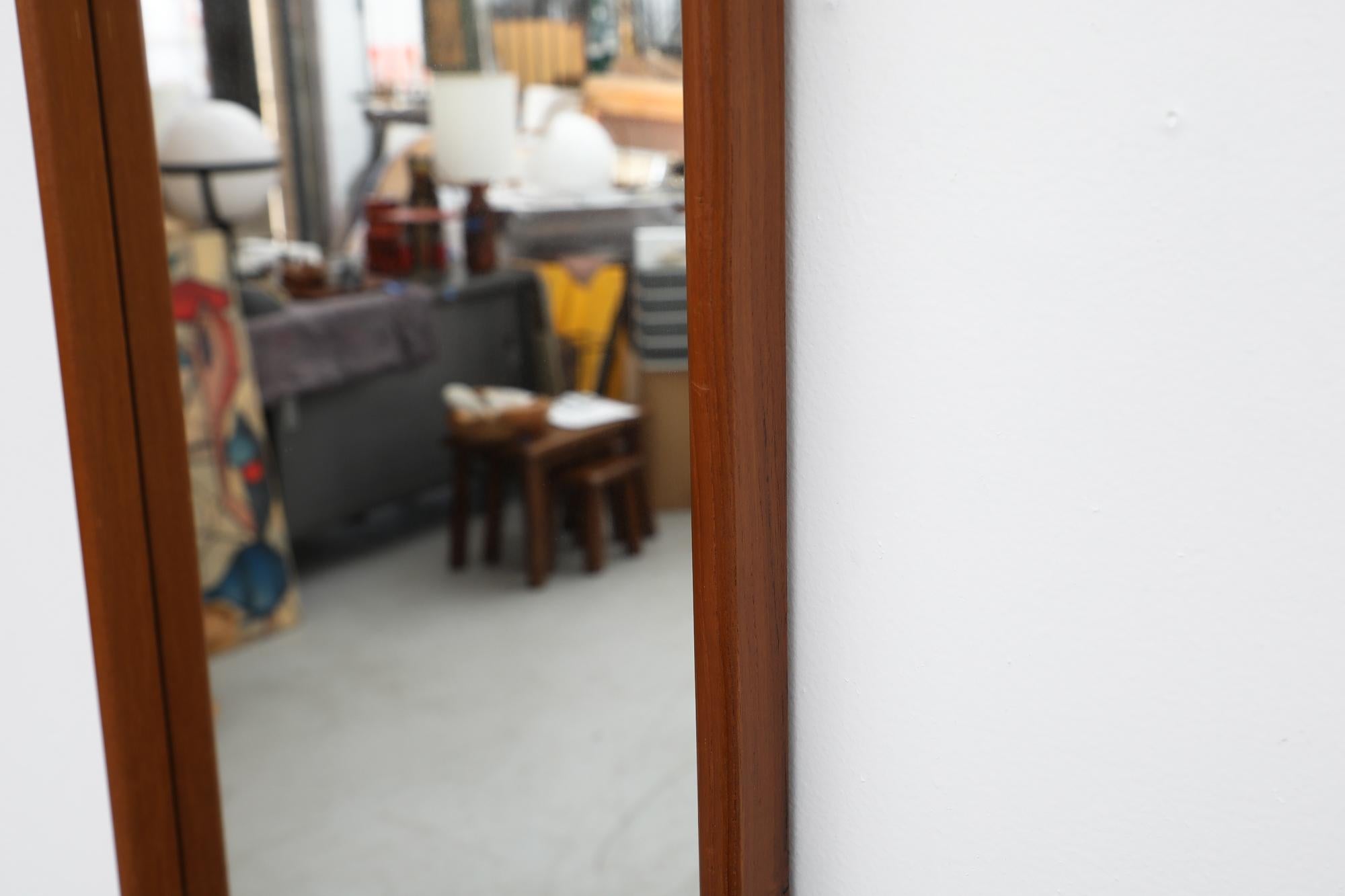 Mid-Century Solid Teak Mirror with Glass by Fröseke AB Nybrofabriken, Sweden For Sale 6