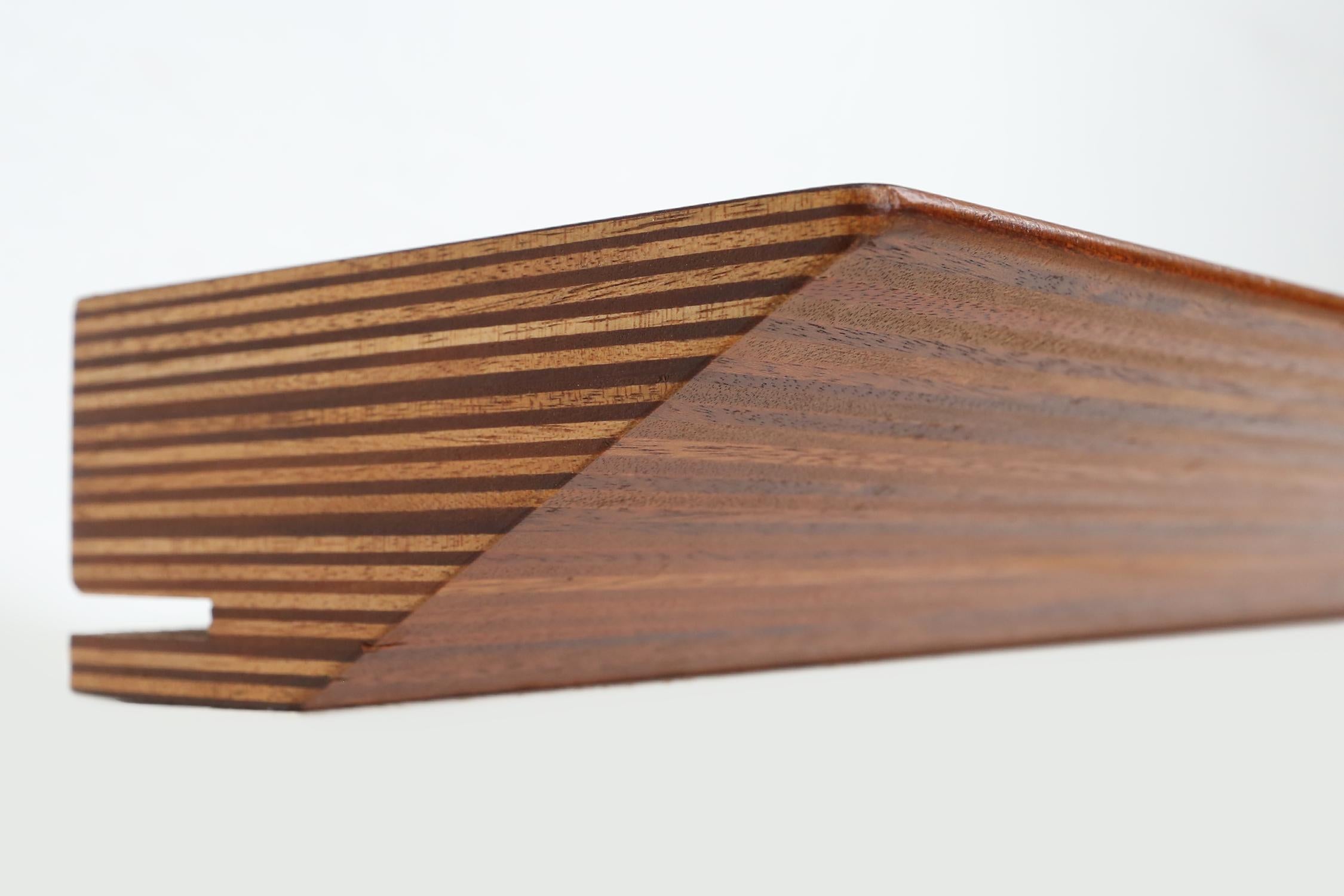 Specchio di metà secolo in teak con ripiano di De Coene, Belgio, 1960 ca. in vendita 4