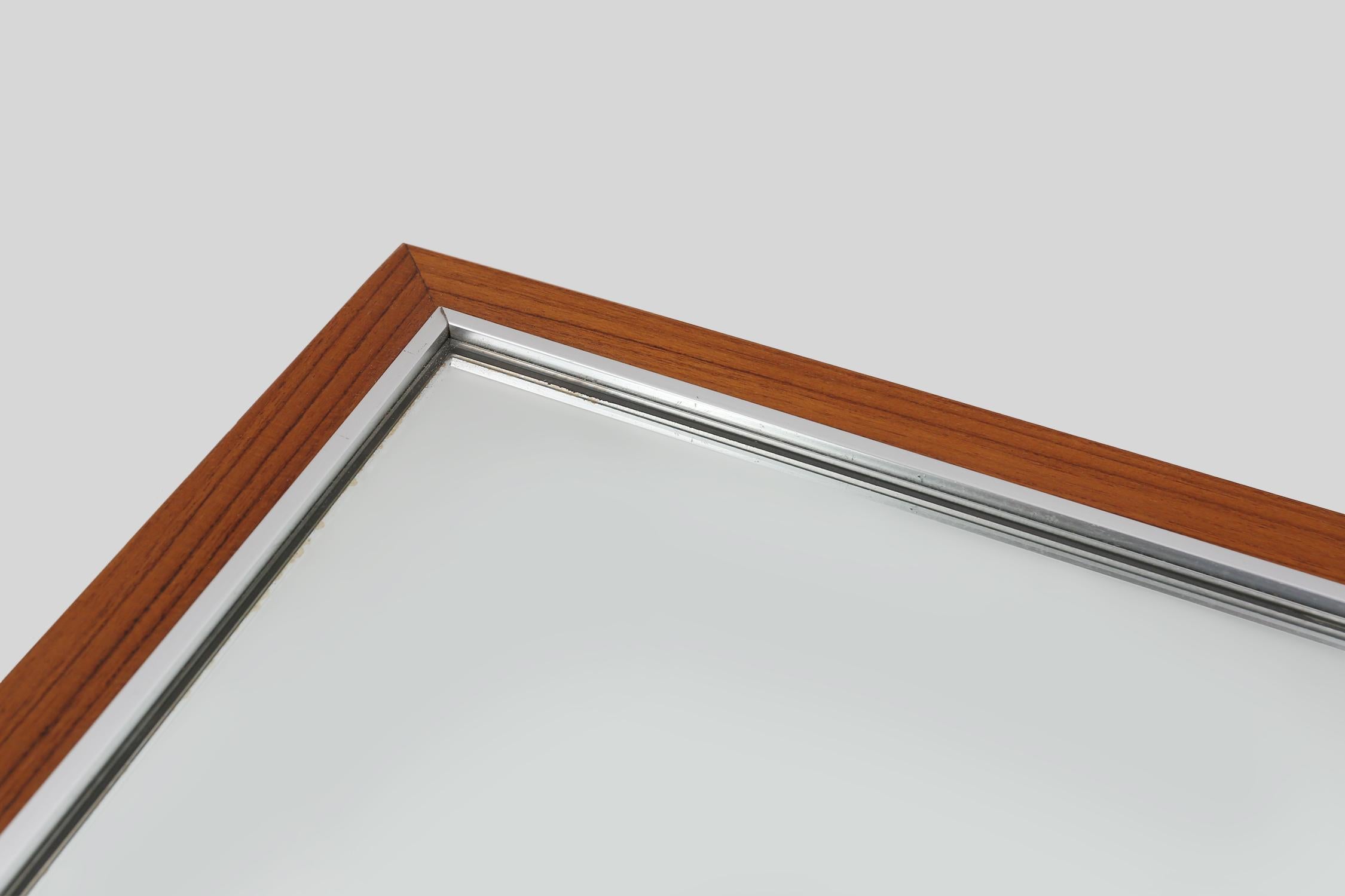 Specchio di metà secolo in teak con ripiano di De Coene, Belgio, 1960 ca. in vendita 7