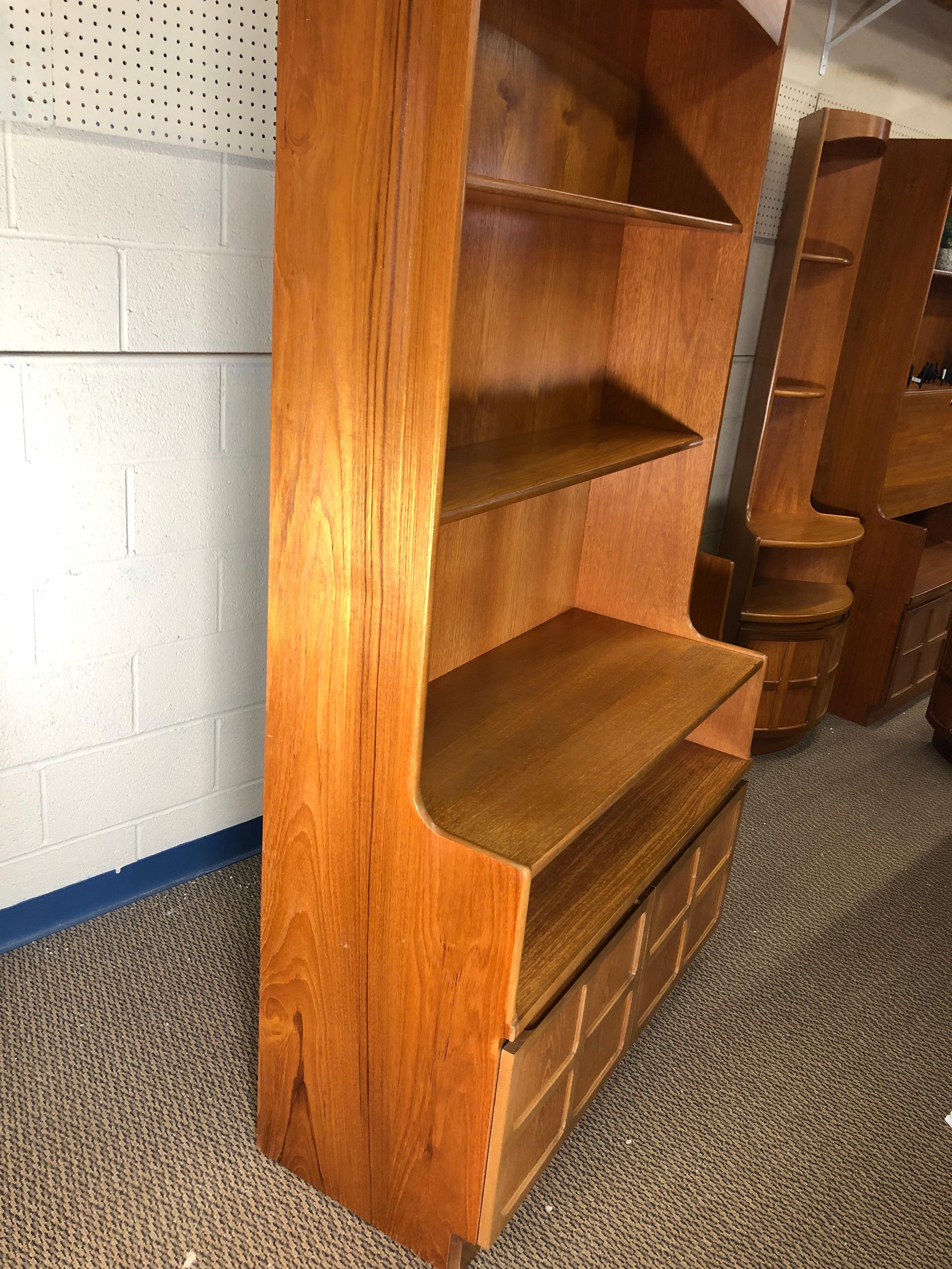 Midcentury Teak Modular 4 Part Wall Unit by Nathan Furniture For Sale 10