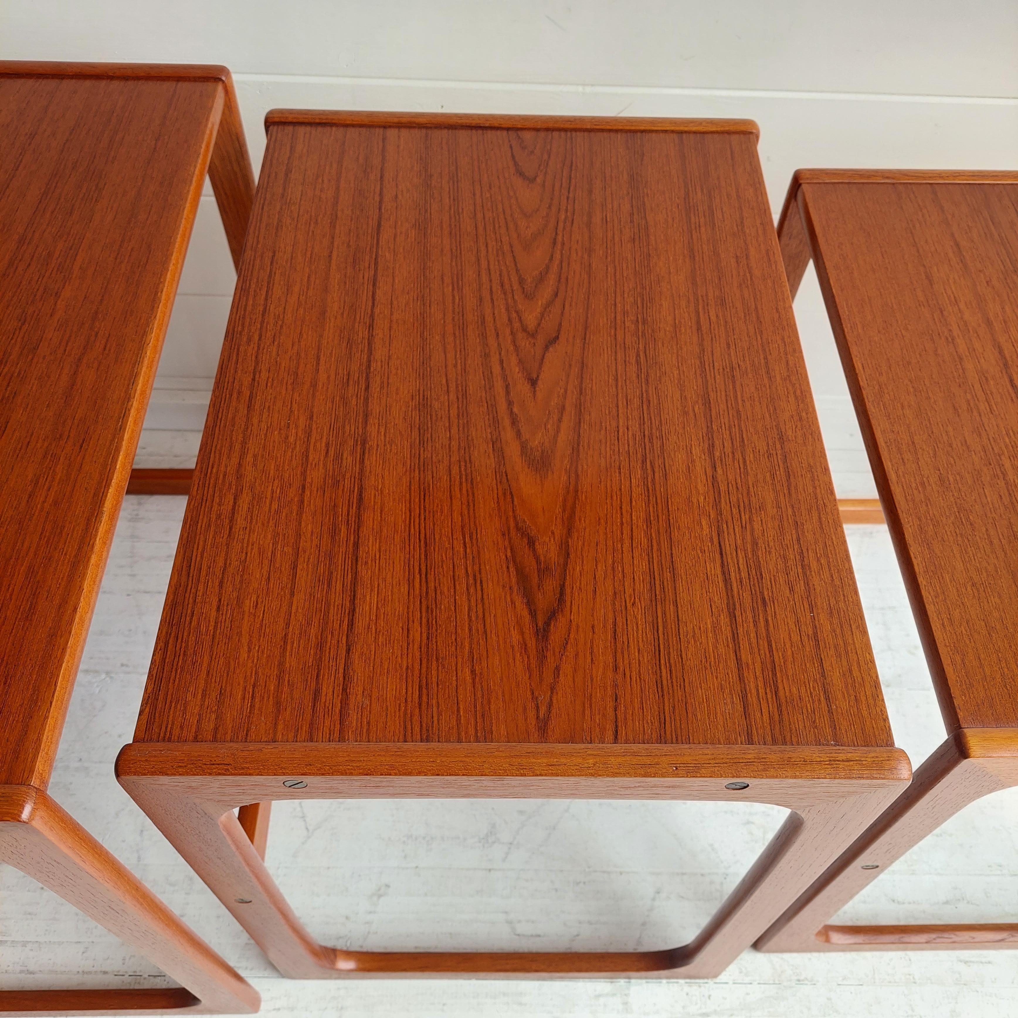 Midcentury Teak Nest of Tables by BR Gelsted, 1960s, Denmark 3