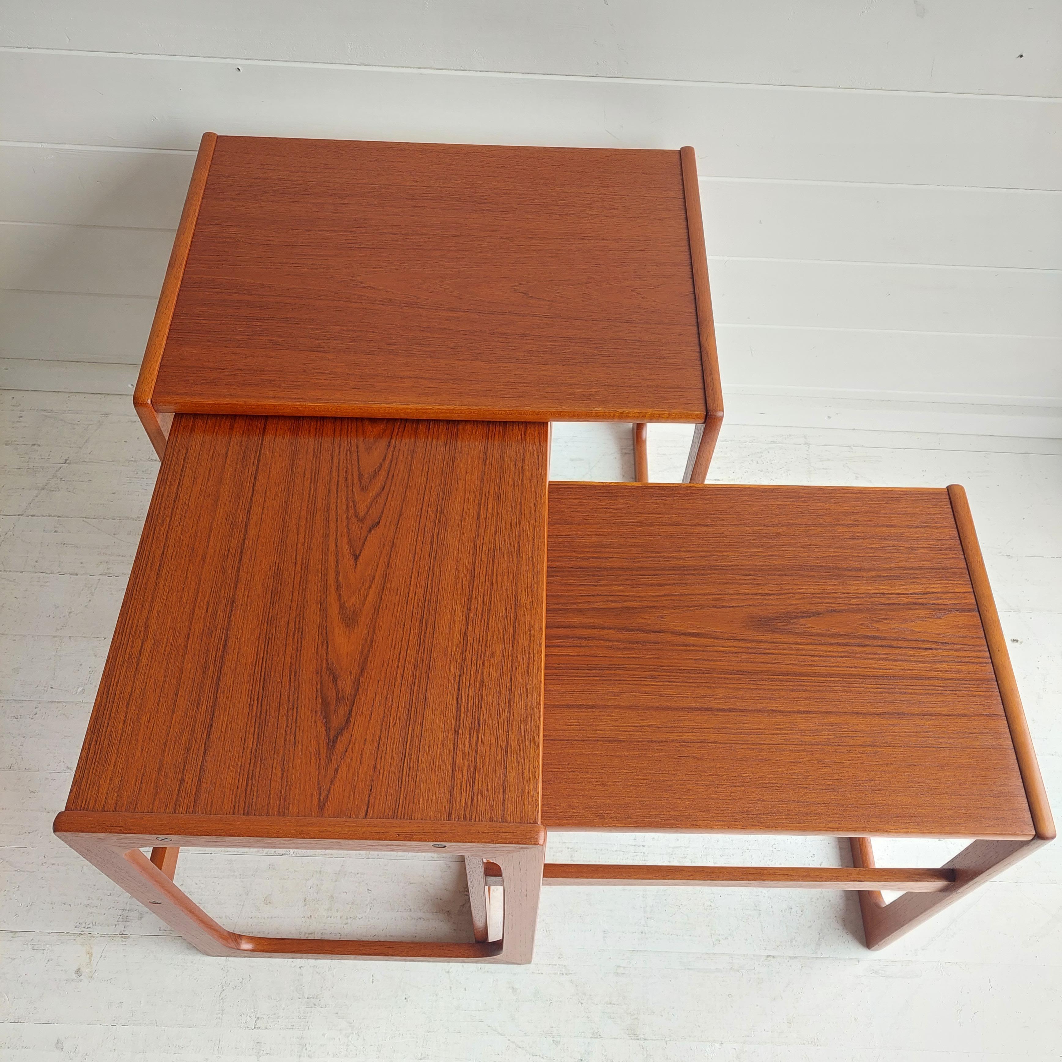 Midcentury Teak Nest of Tables by BR Gelsted, 1960s, Denmark 5