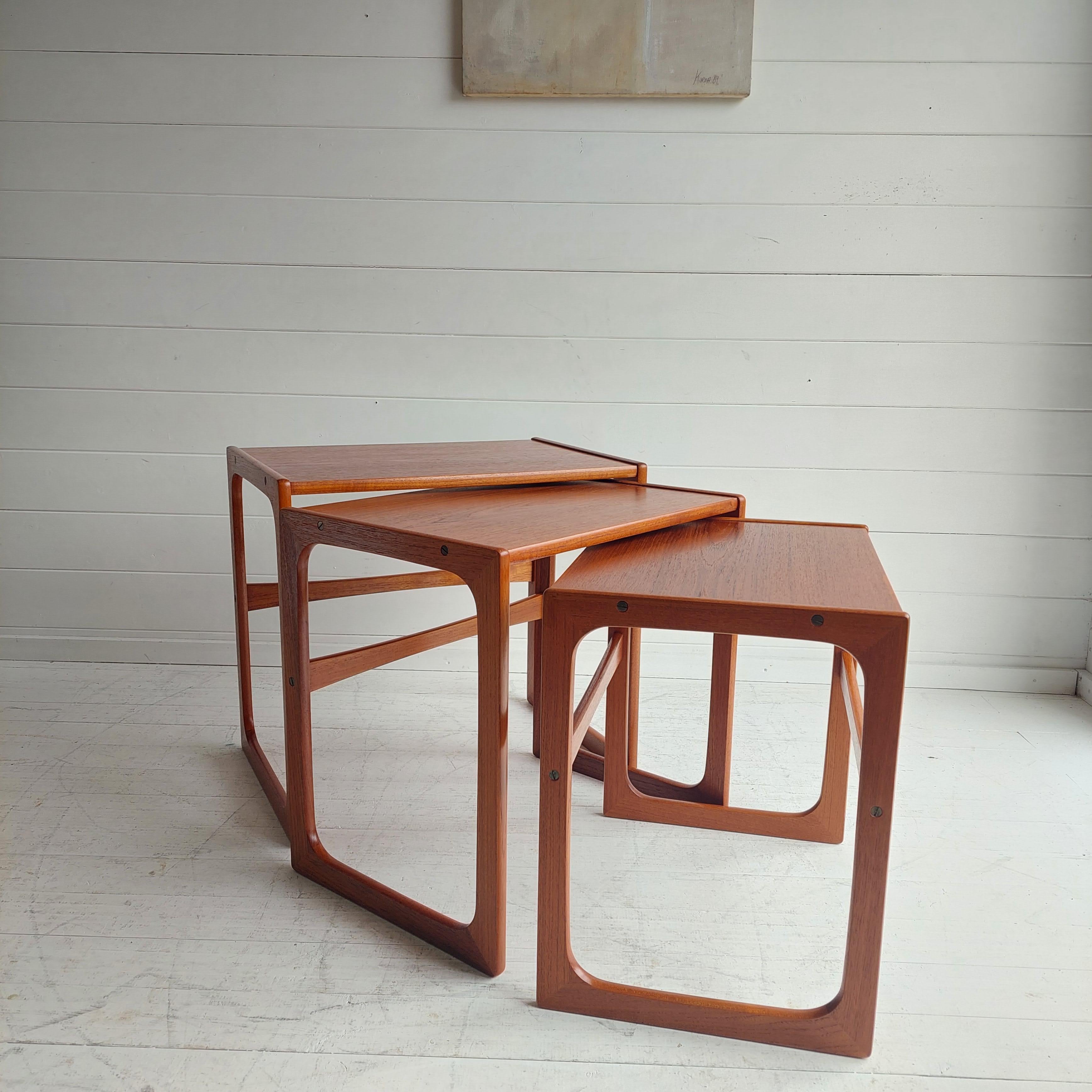Midcentury Teak Nest of Tables by BR Gelsted, 1960s, Denmark 6