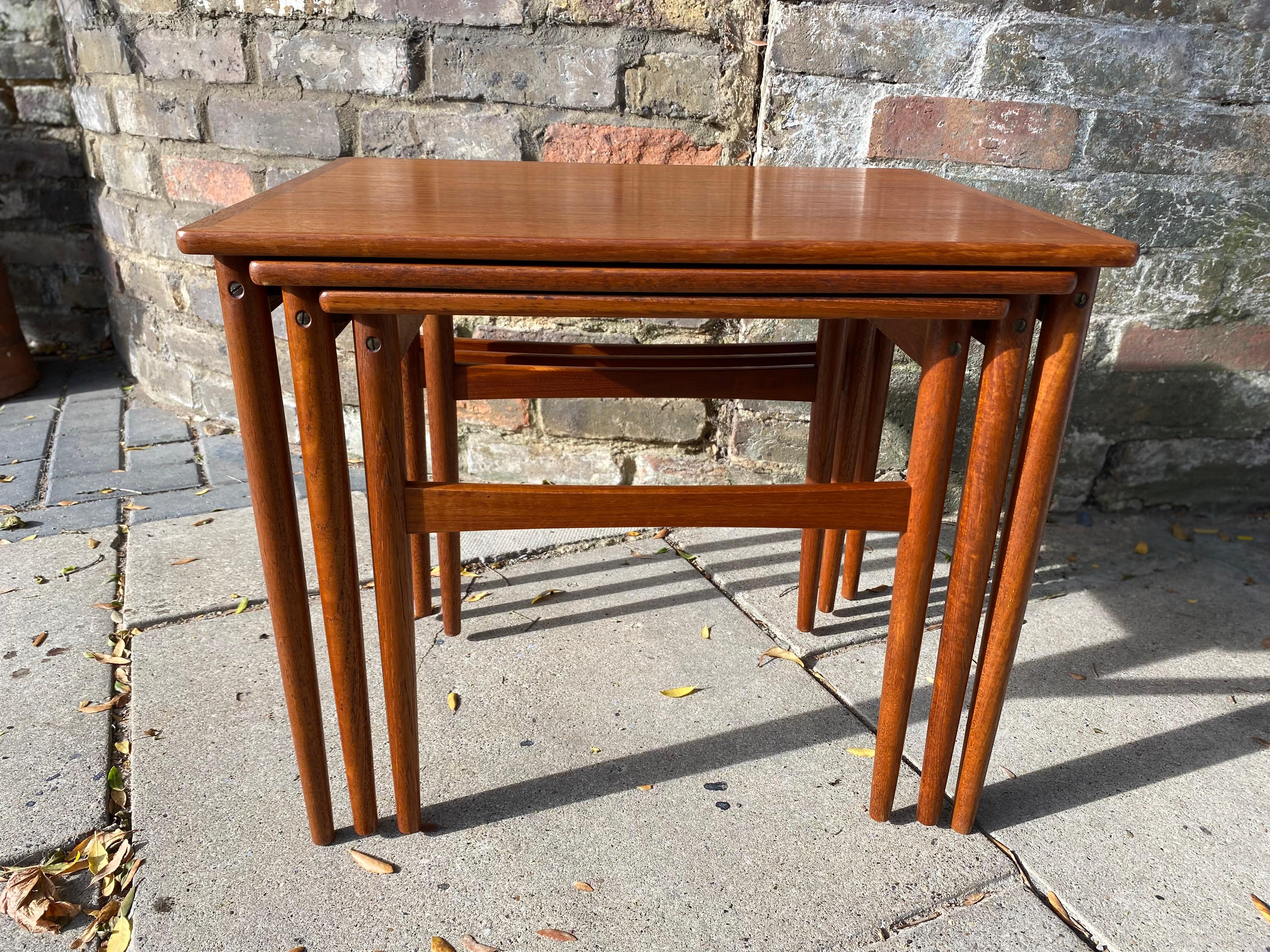 Mid-Century Teak Nest of Tables By Peter Brink for BR Gelsted, Denmark, C. 1960s For Sale 4