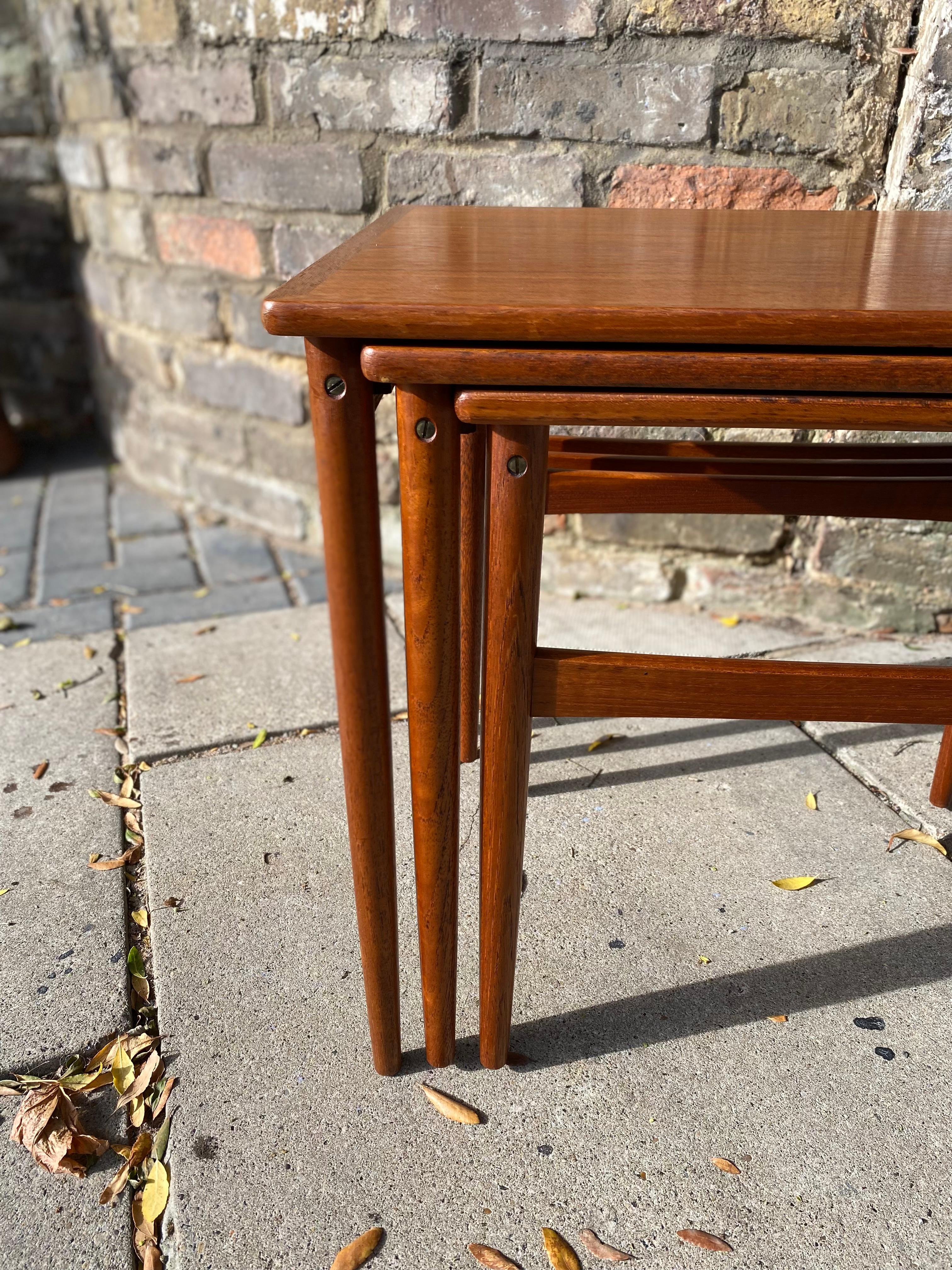 Mid-Century Teak Nest of Tables By Peter Brink for BR Gelsted, Denmark, C. 1960s For Sale 5