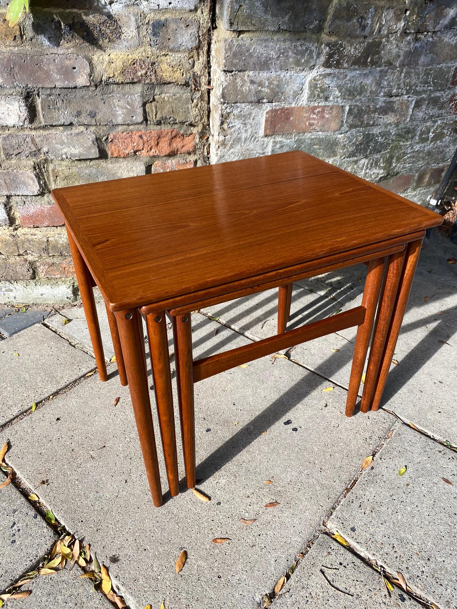Mid-Century Teak Nest of Tables By Peter Brink for BR Gelsted, Denmark, C. 1960s For Sale 8