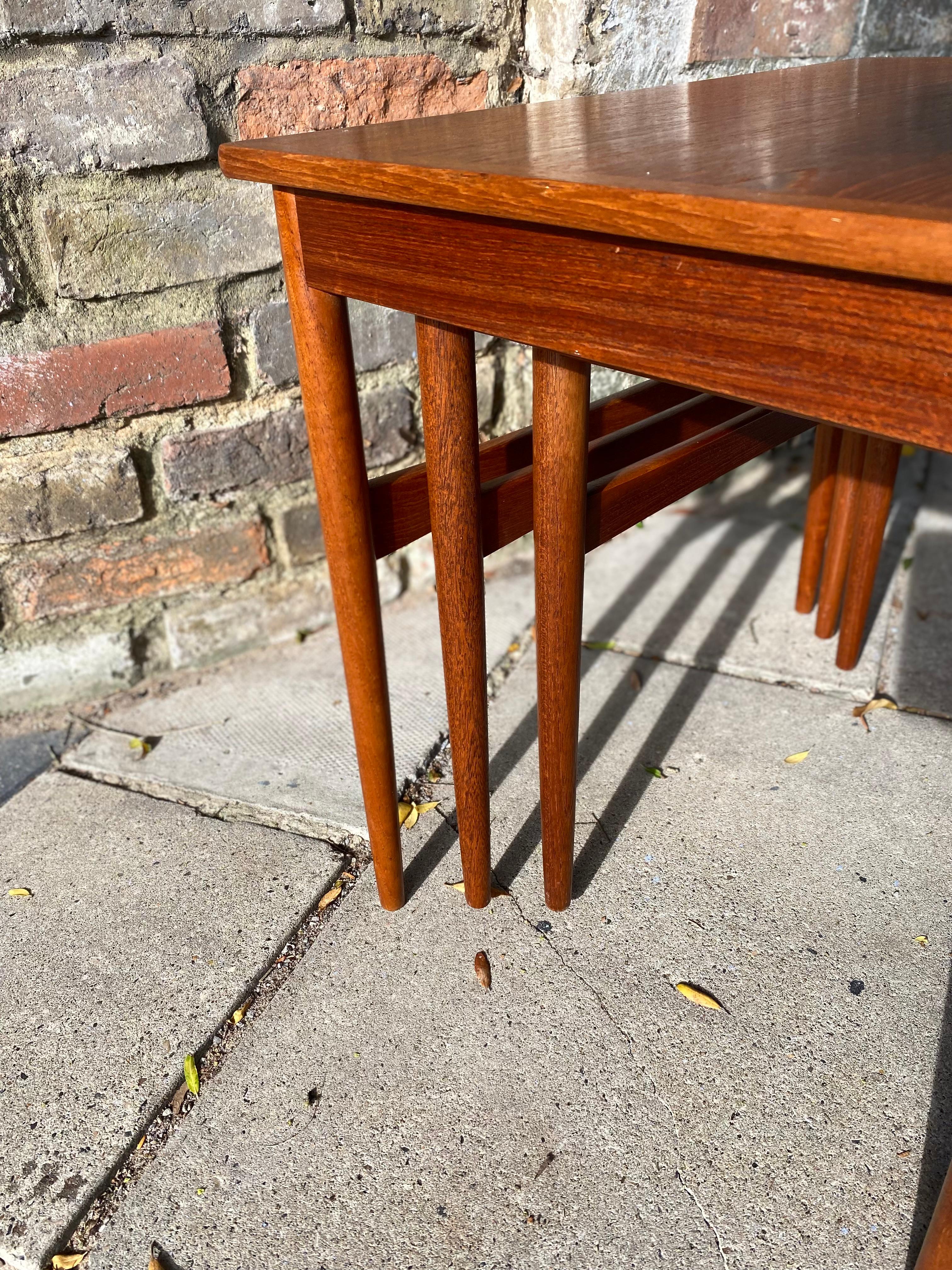 Mid-Century Teak Nest of Tables By Peter Brink for BR Gelsted, Denmark, C. 1960s For Sale 9
