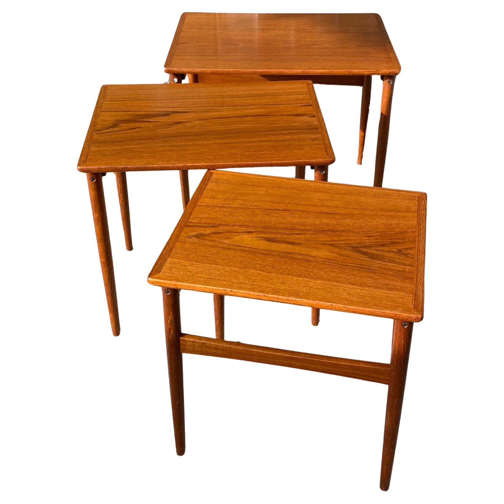 Mid-Century Teak Nest of Tables By Peter Brink for BR Gelsted, Denmark, C. 1960s