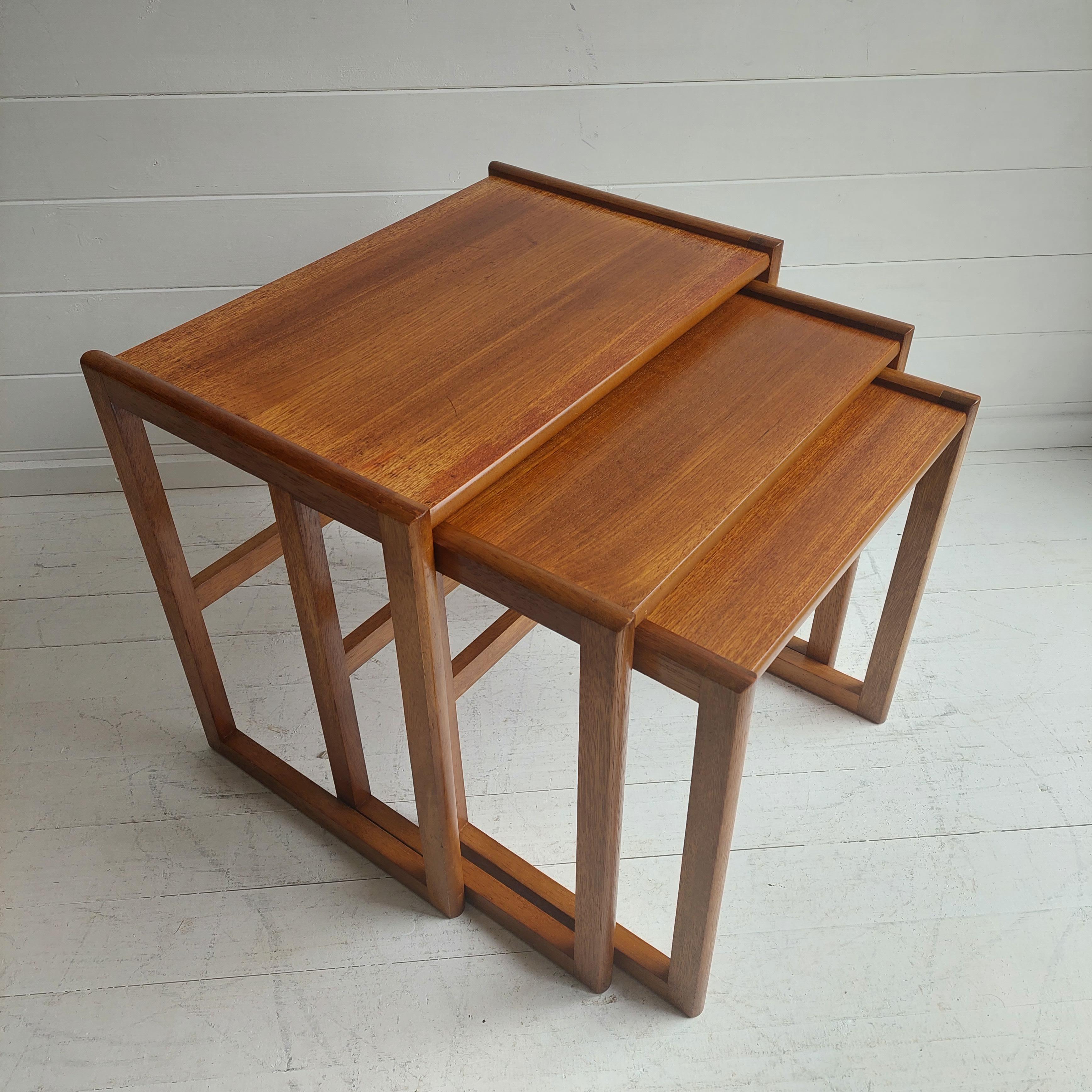 British Mid Century Teak Nest of Tables DAnish G Plan Style, 60s