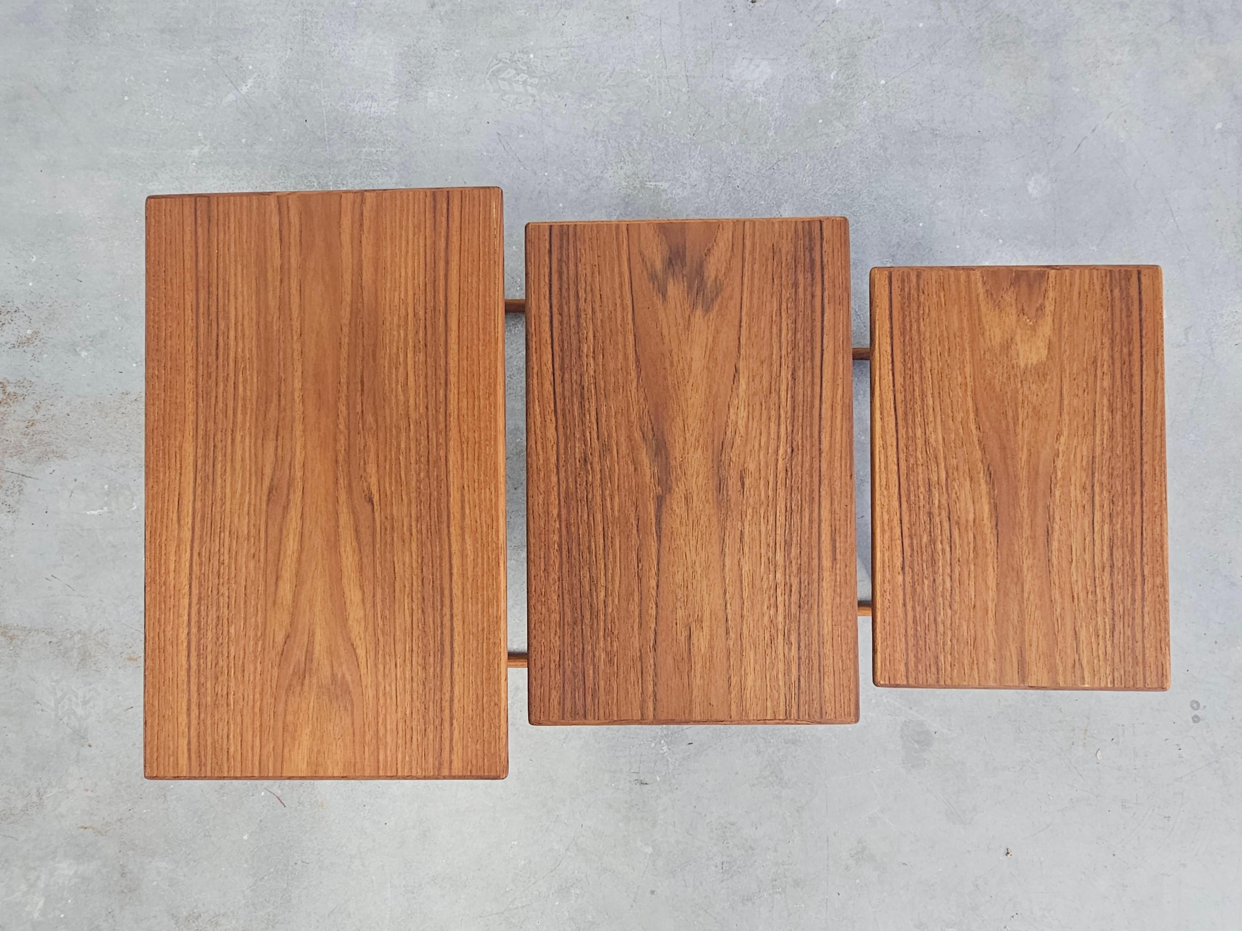 Mid Century Teak Nesting Tables by Kai Kristiansen for Vildbjerg Møbelfabrik 6