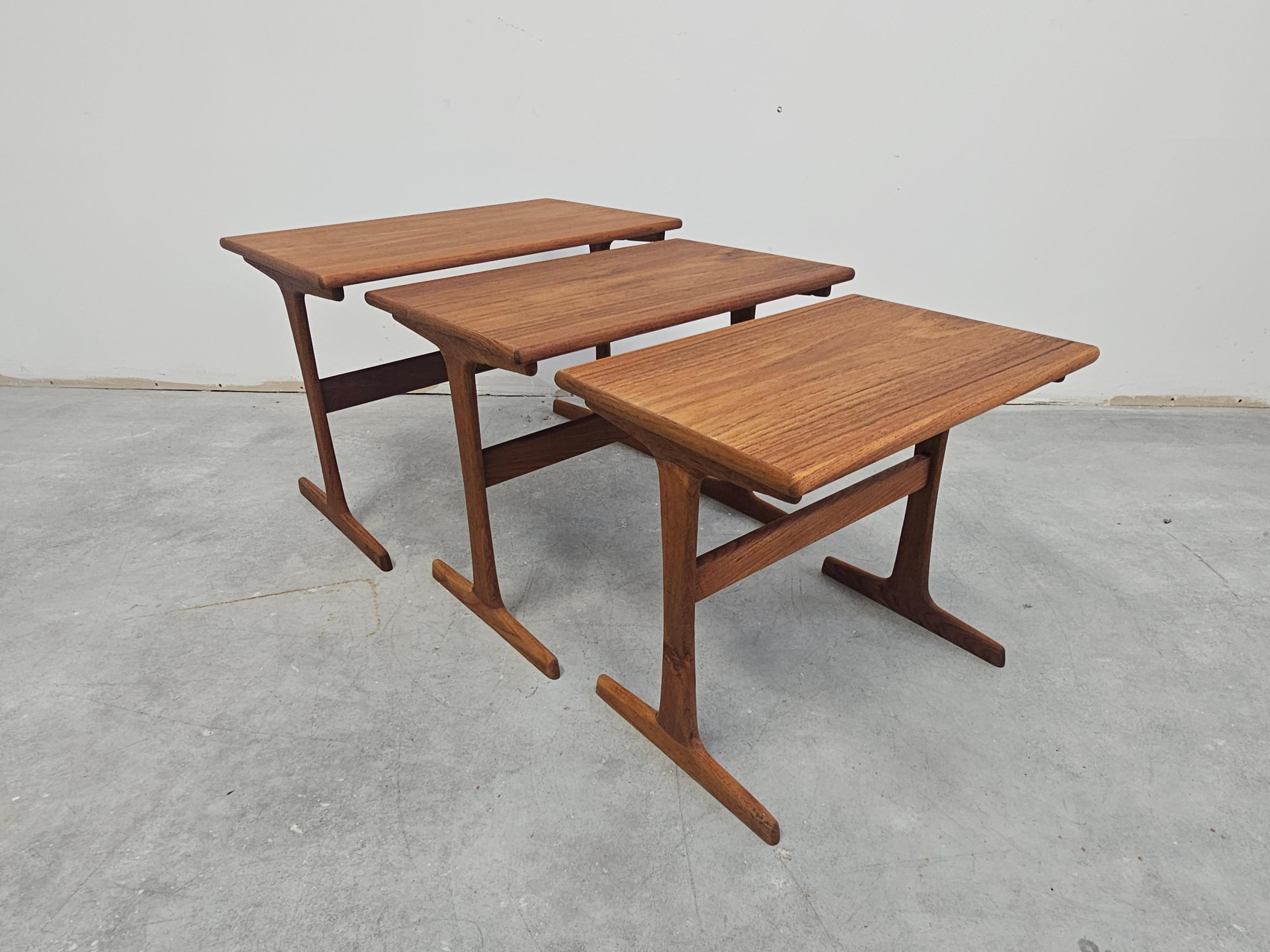 Mid Century Teak Nesting Tables by Kai Kristiansen for Vildbjerg Møbelfabrik 2