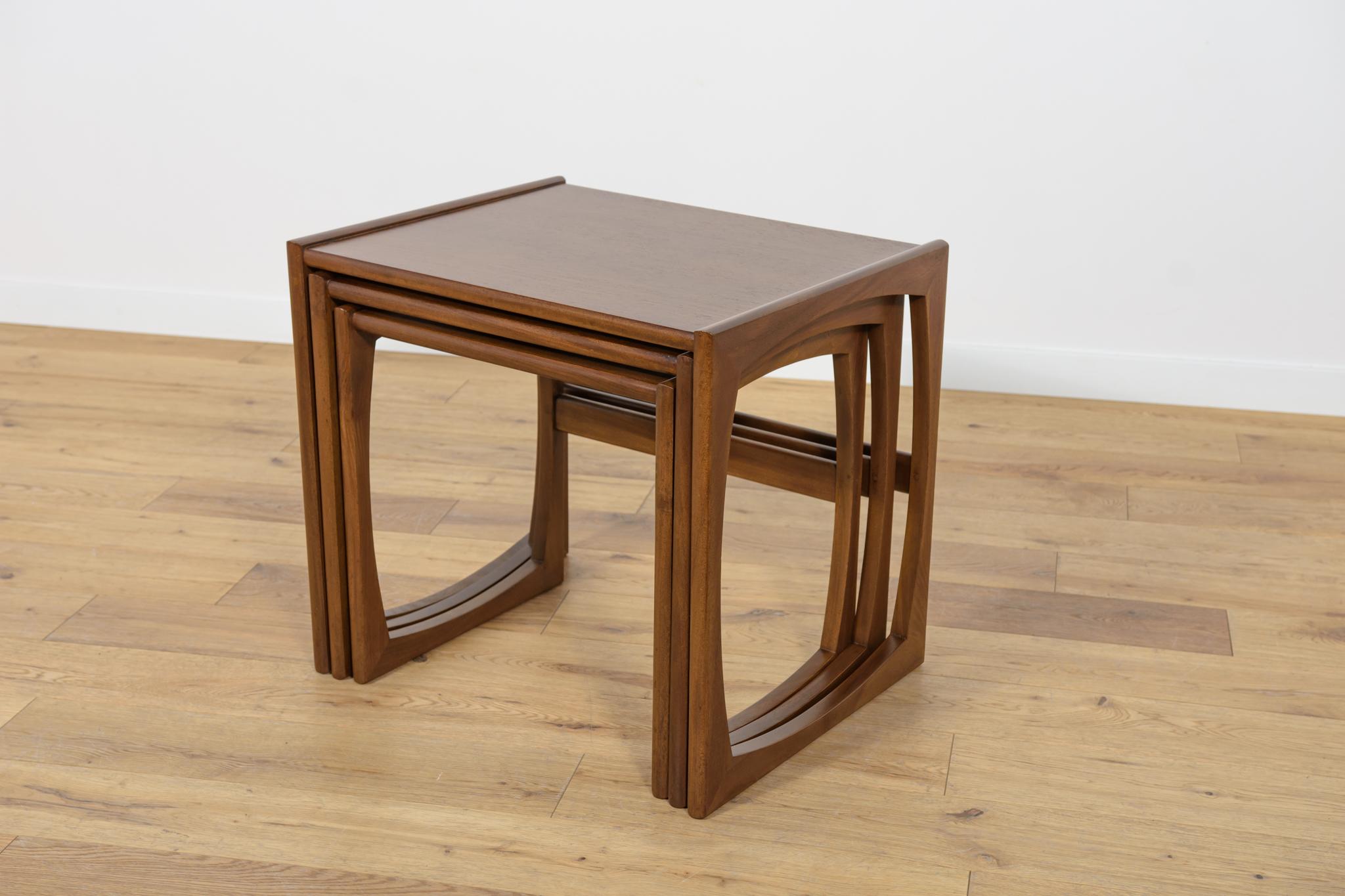 Woodwork Mid-Century Teak Nesting Tables by R. Benett for G-Plan, 1970s, Set of 3 For Sale
