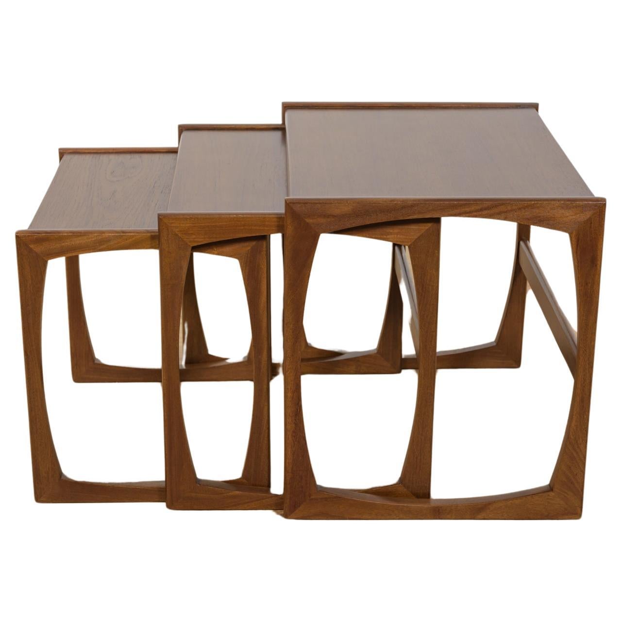 Mid-Century Teak Nesting Tables by R. Benett for G-Plan, 1970s, Set of 3 For Sale