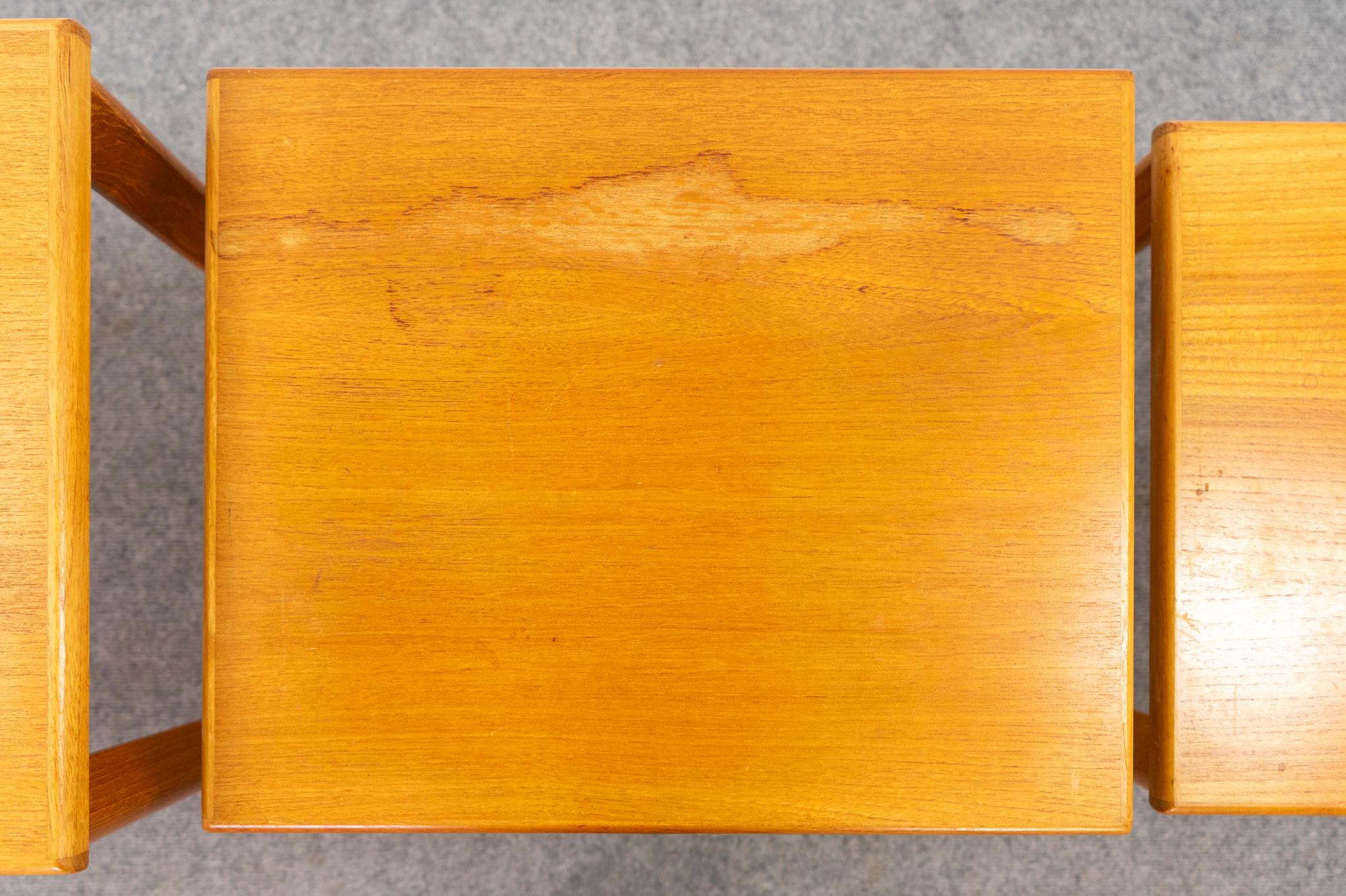 Mid-Century Teak Nesting Tables For Sale 2