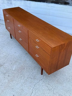Mid-Century Teak Nine Drawer Dresser