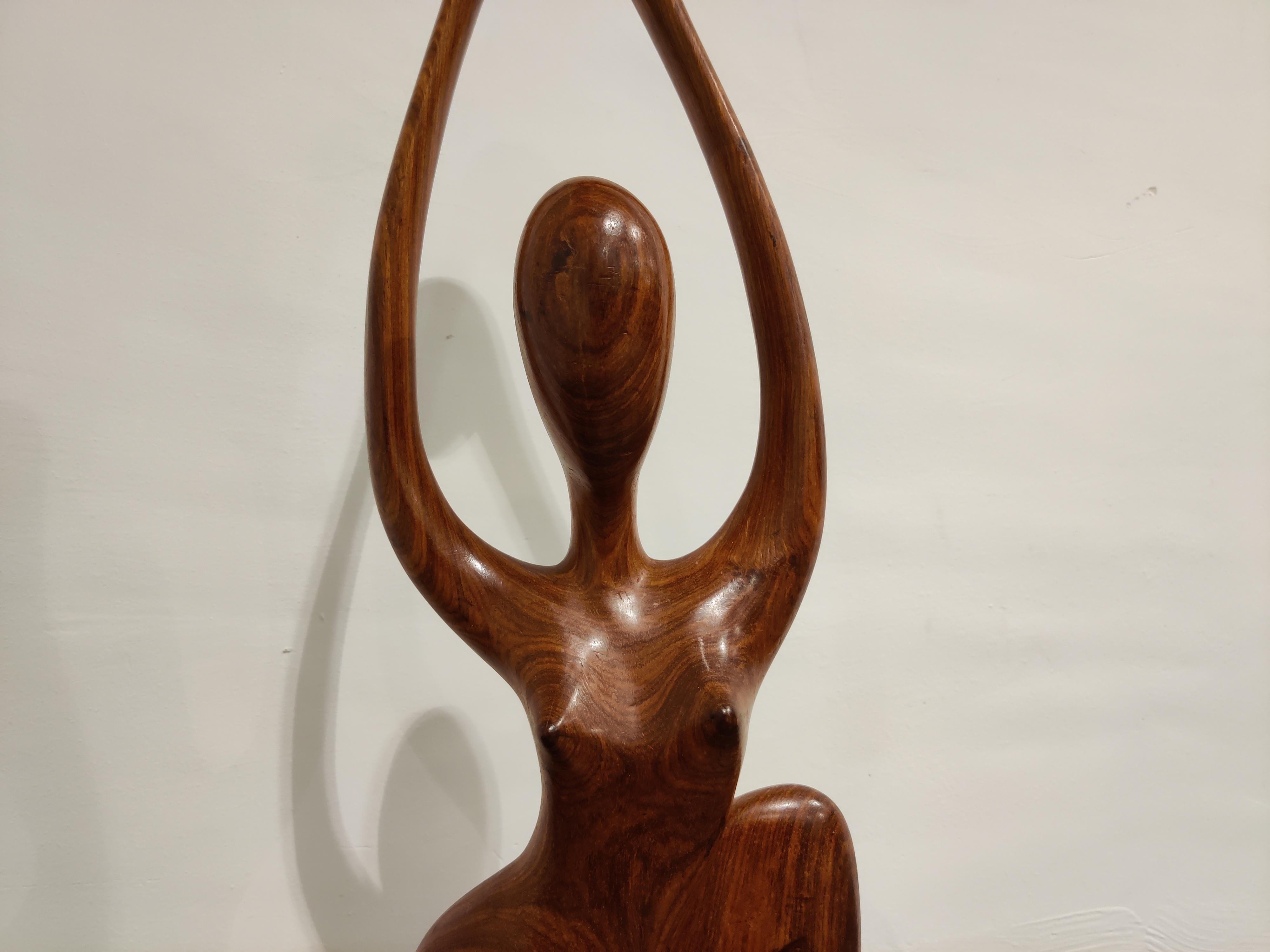 Midcentury Teak Nude Sculpture, Female, 1960s 1